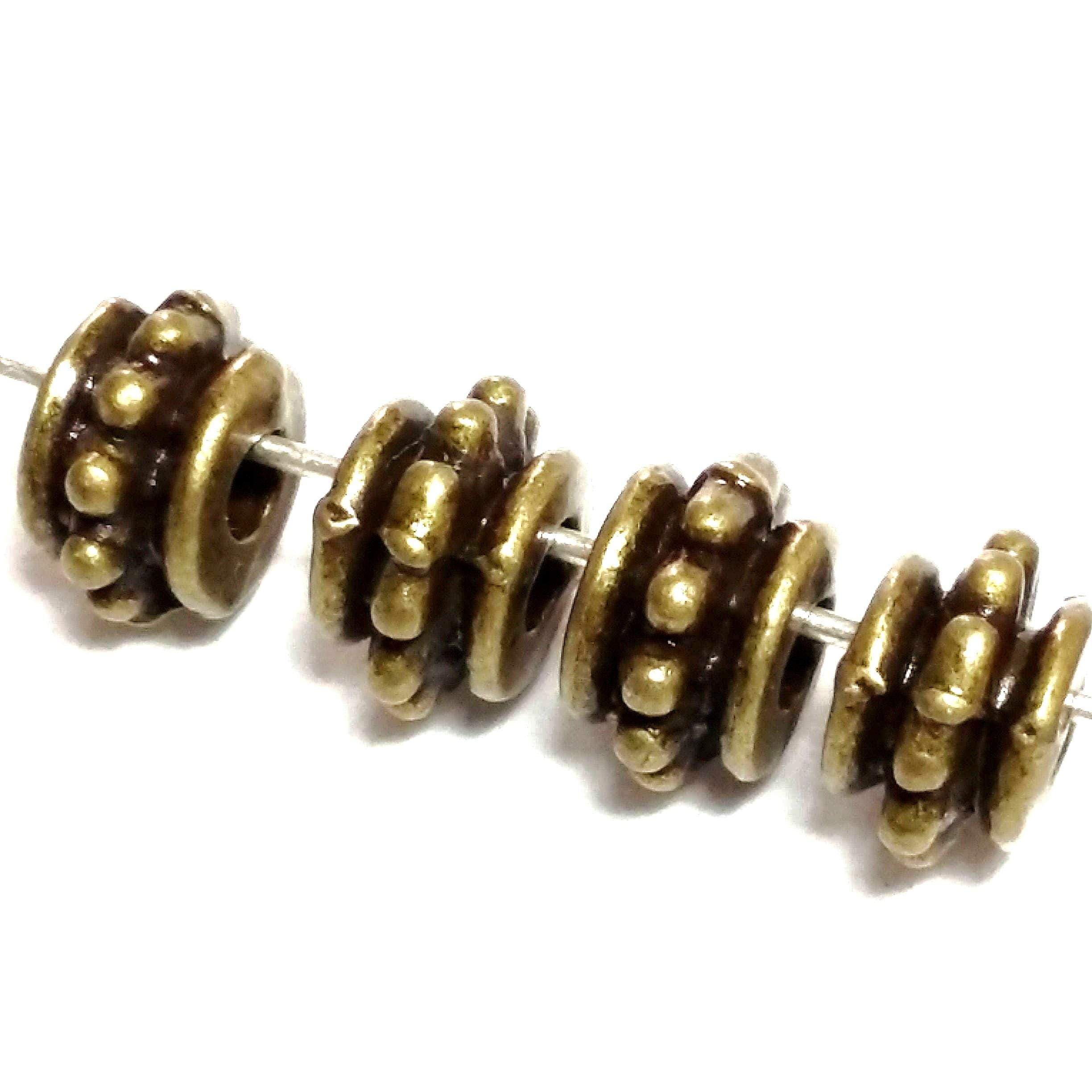 Dotted Ring Antique Bronze 7mm - 20pcs