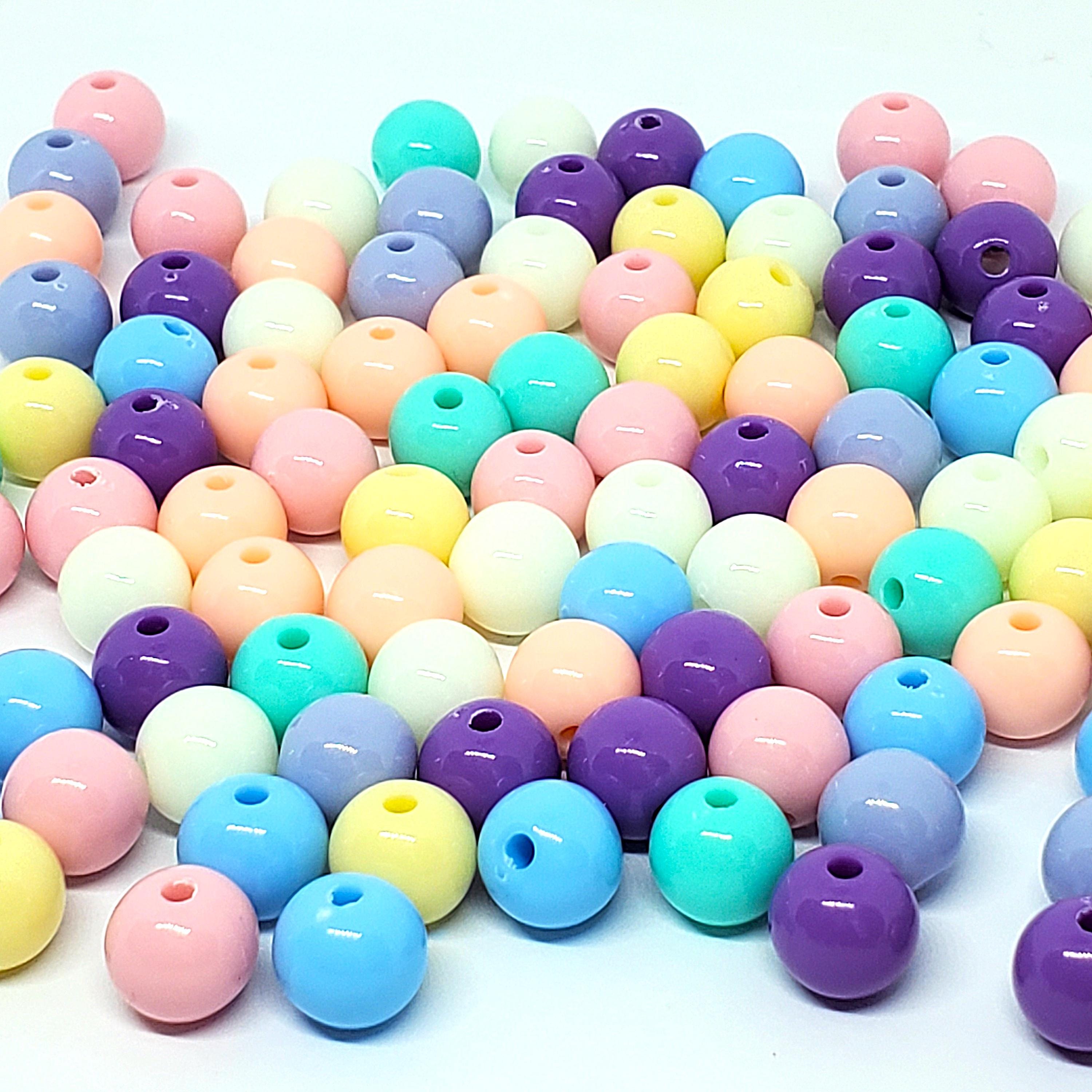 Round Acrylic Craft Mixed Colour 10mm - 50pcs