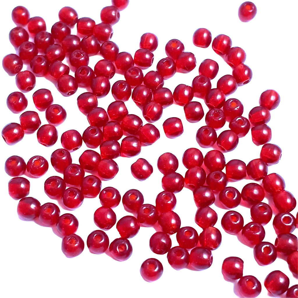 Transparent Red Czech Glass Round 3mm - 120pcs