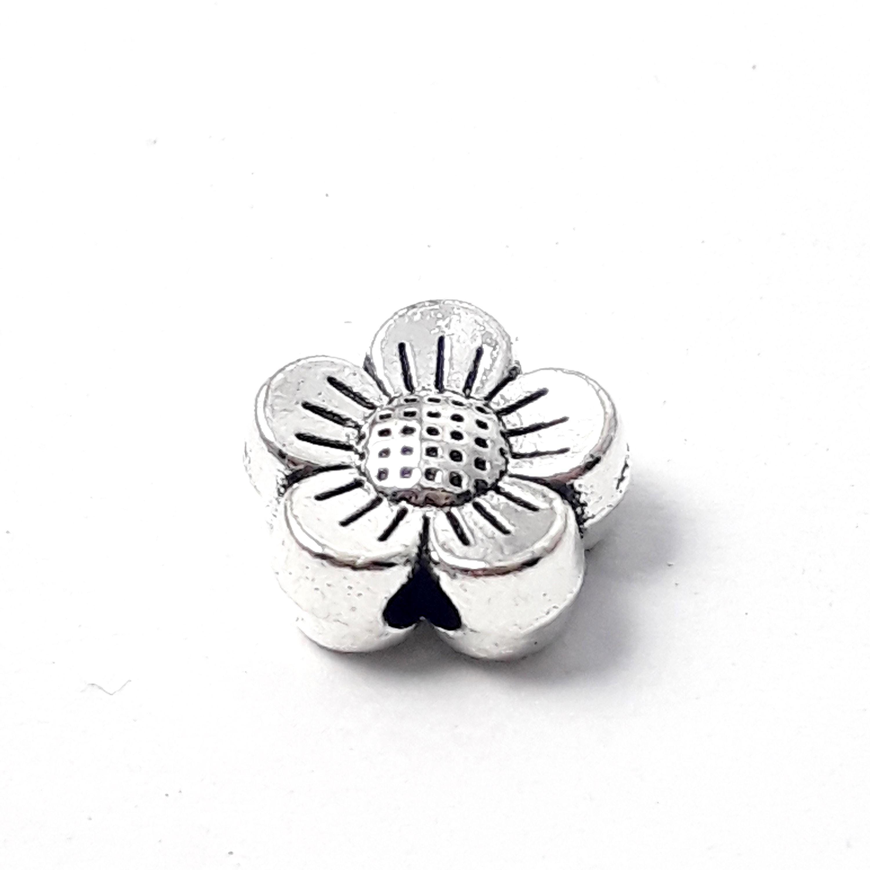 Flower Antique Silver 8mm - 20pcs
