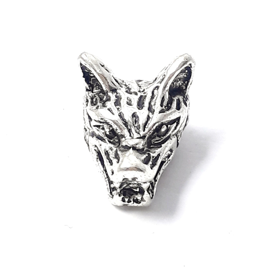 Wolf Antique Silver 12x10mm - 2pcs