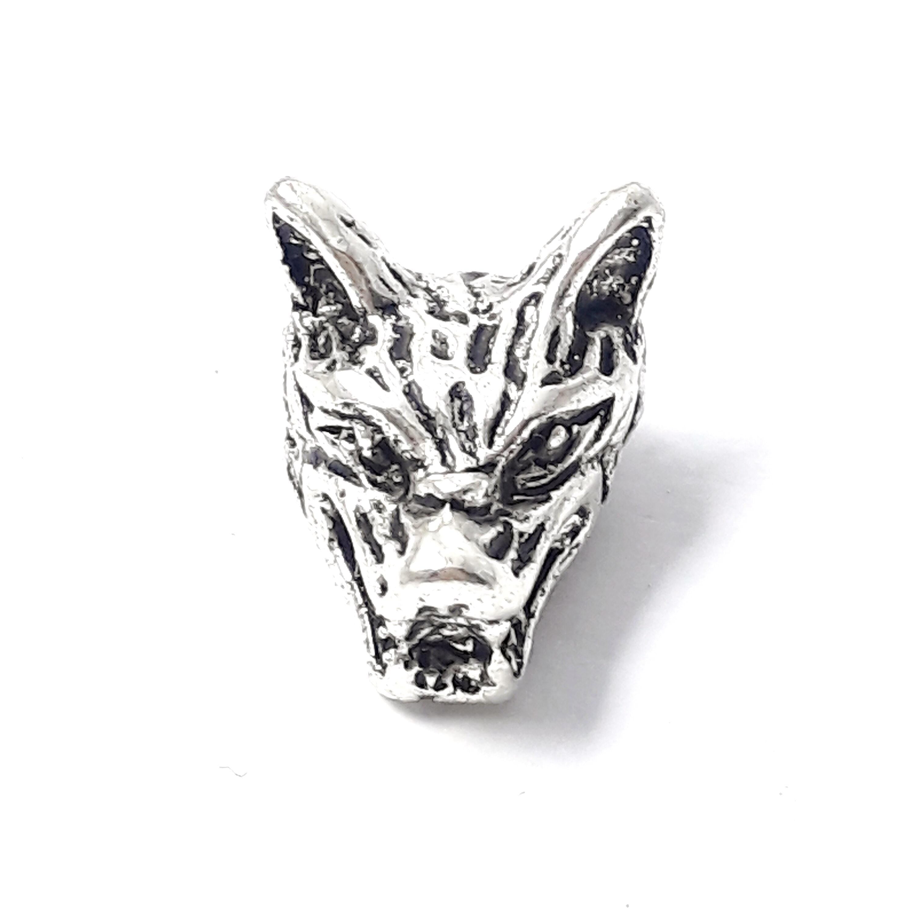 Wolf Antique Silver 12x10mm - 2pcs