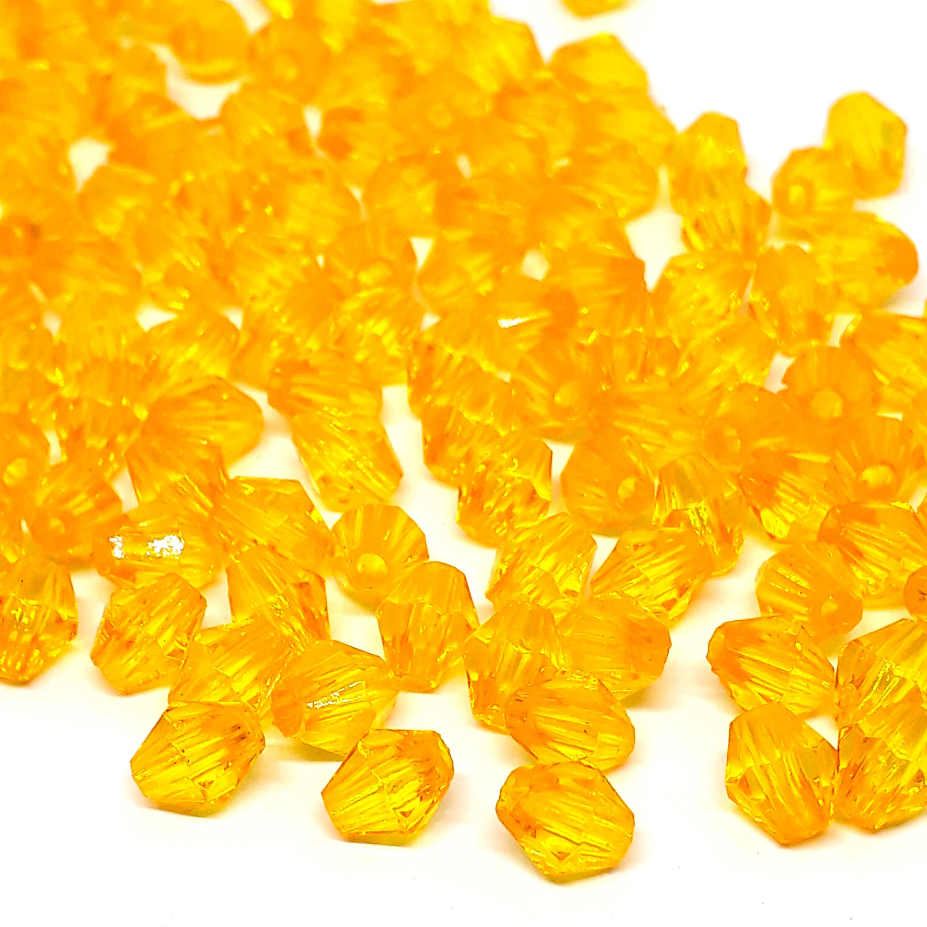 Light Orange Acrylic Faceted Bicone 6x5mm - 30g