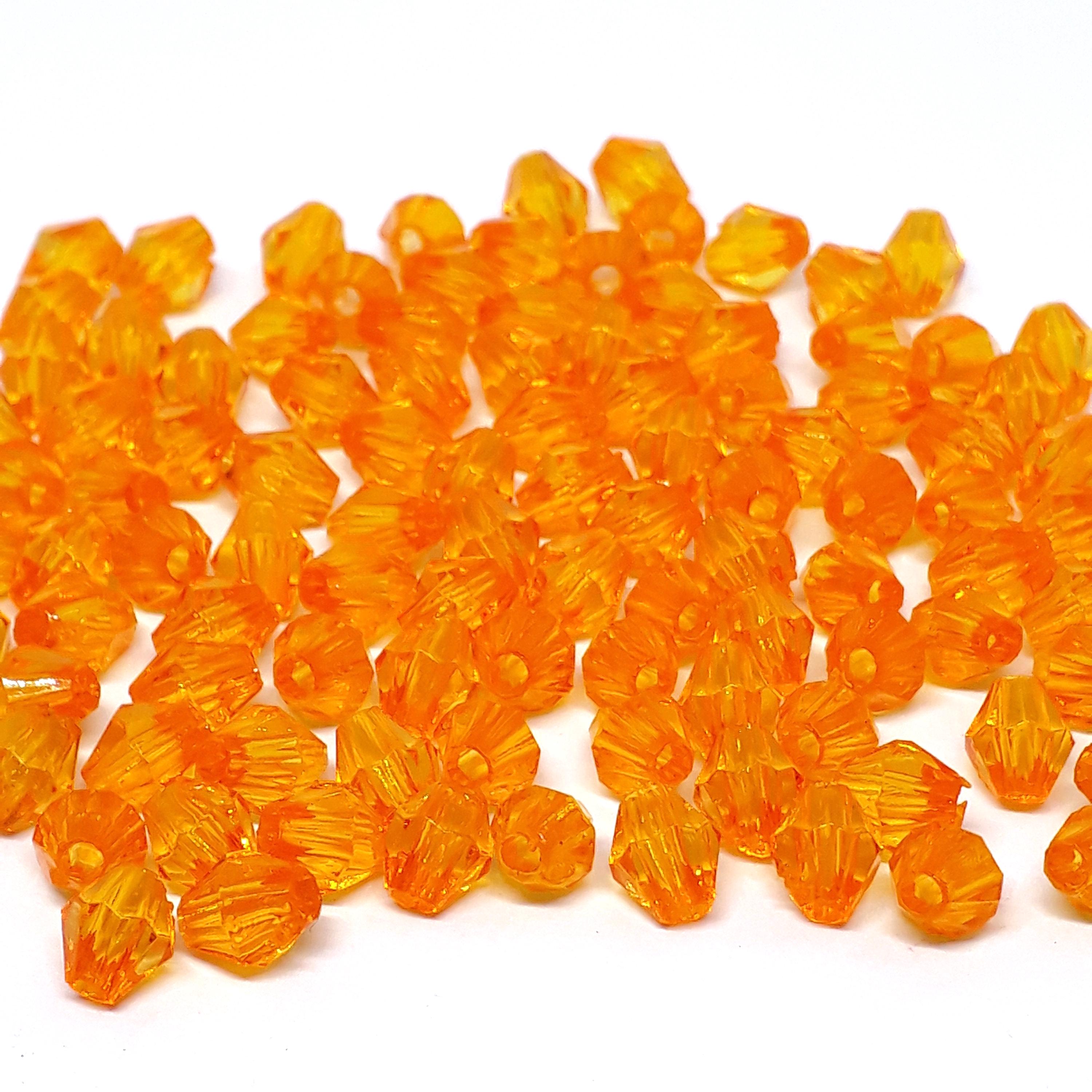 Dark Orange Acrylic Faceted Bicone 6x5mm 30g