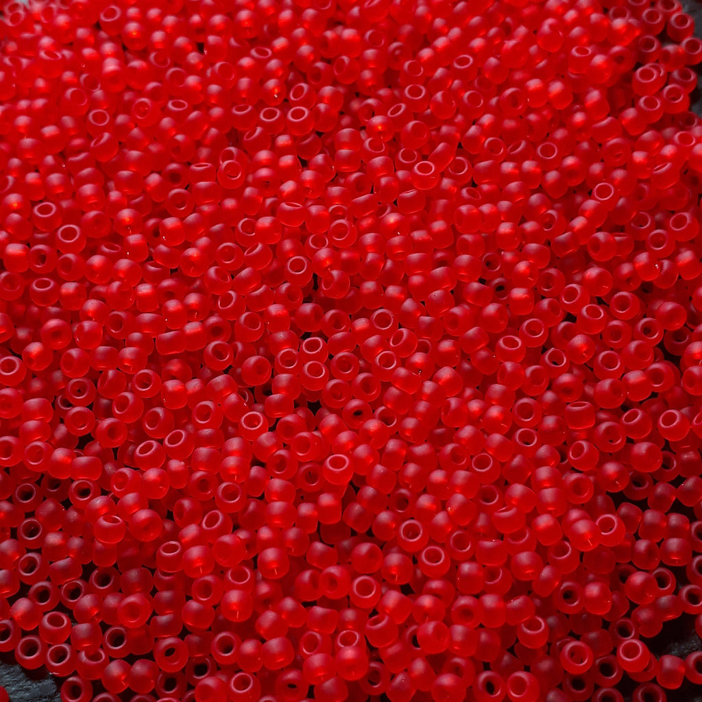 Transparent-Frosted Light Siam Ruby TOHO Seed Glass 11/0 - 10g