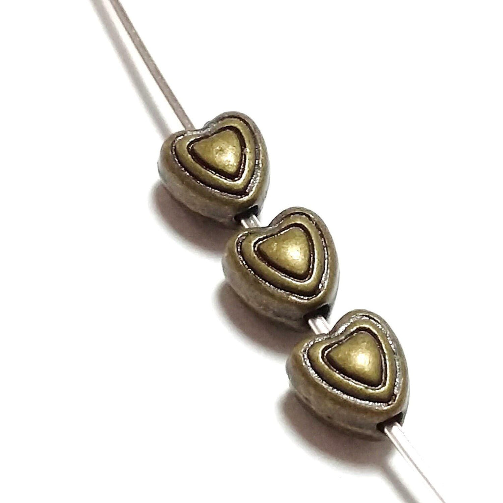 Antique Bronze Heart 6mm - 25pcs
