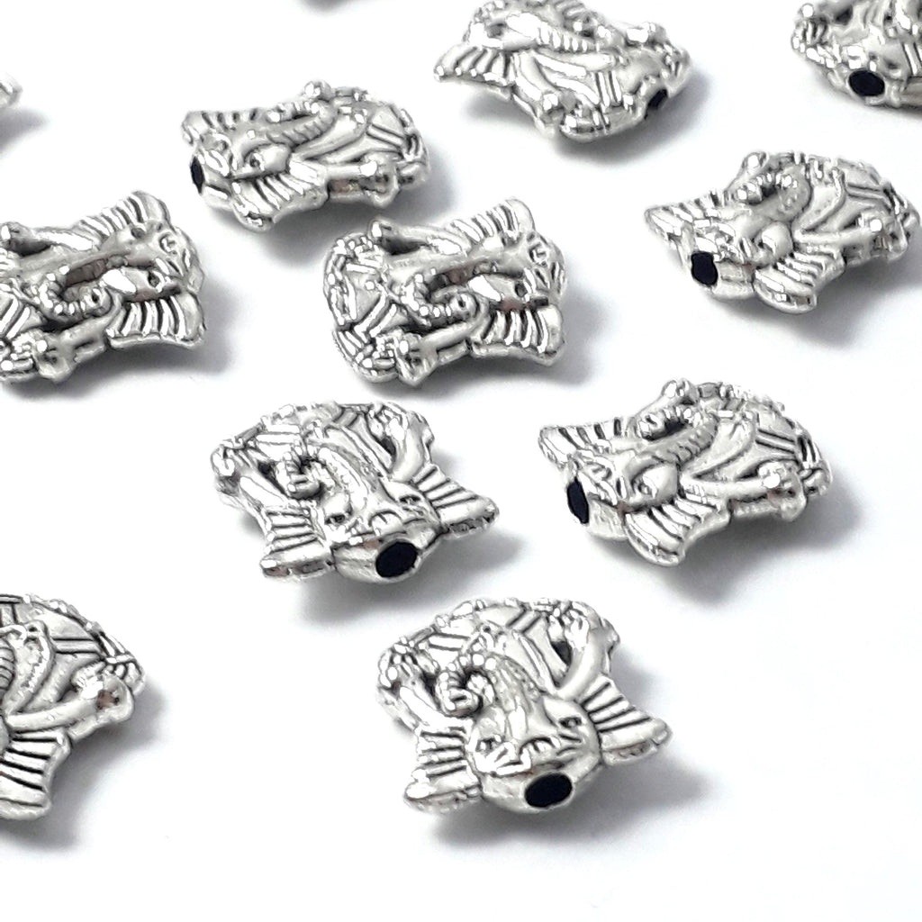 Ganesh Elephant Antique Silver 10x10mm - 20pcs