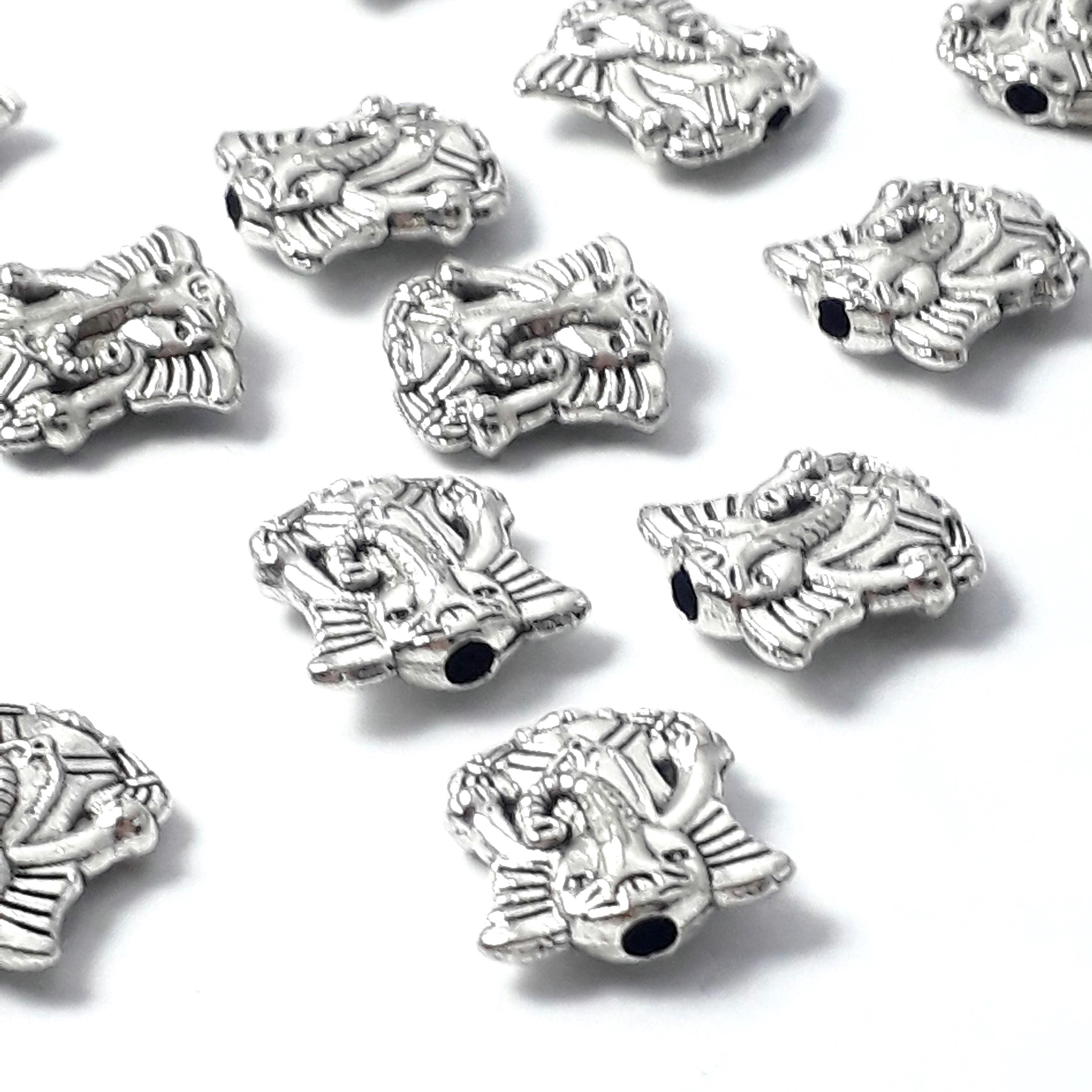Ganesh Elephant Antique Silver 10x10mm - 20pcs