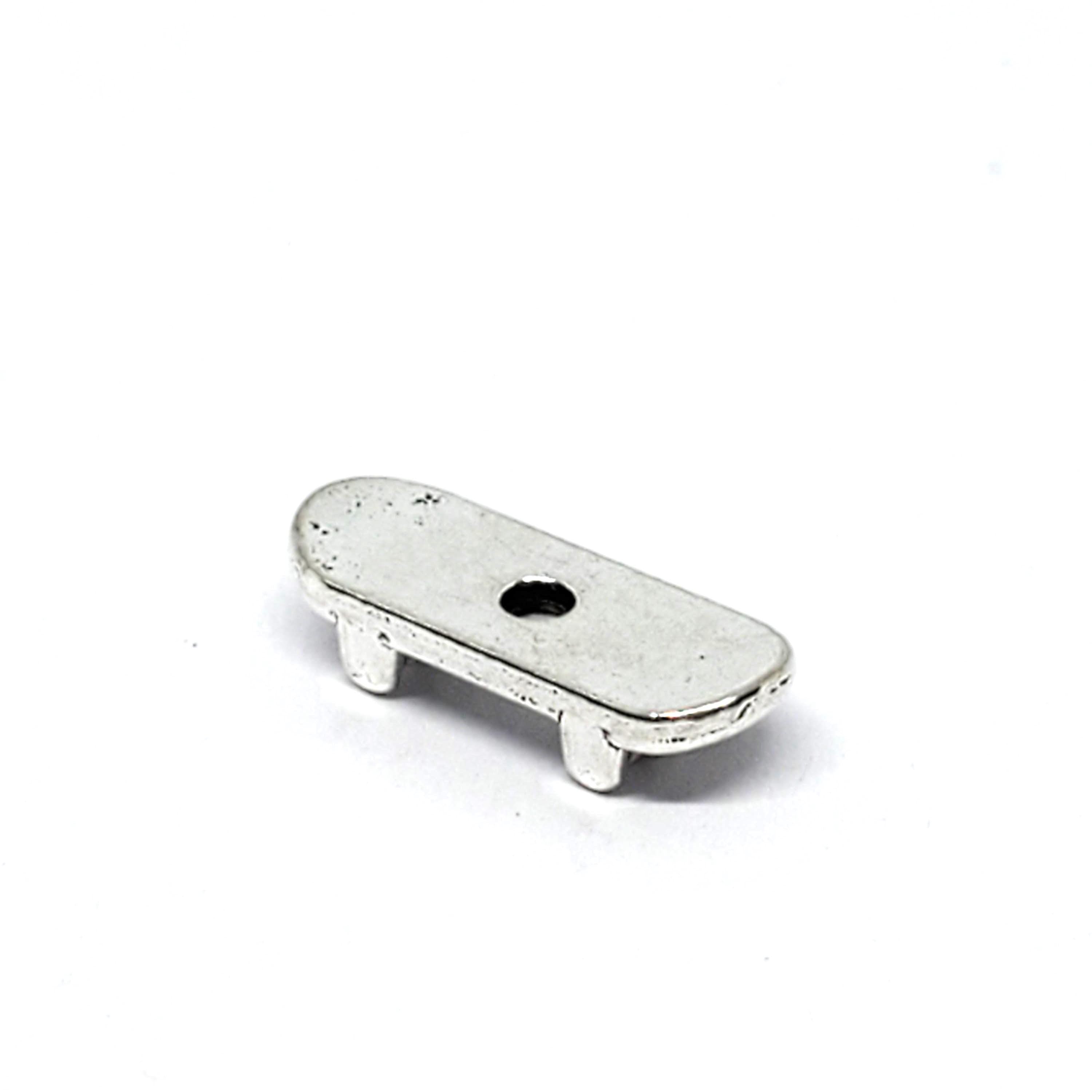 Skateboard Antique Silver 16x6mm - 10pcs