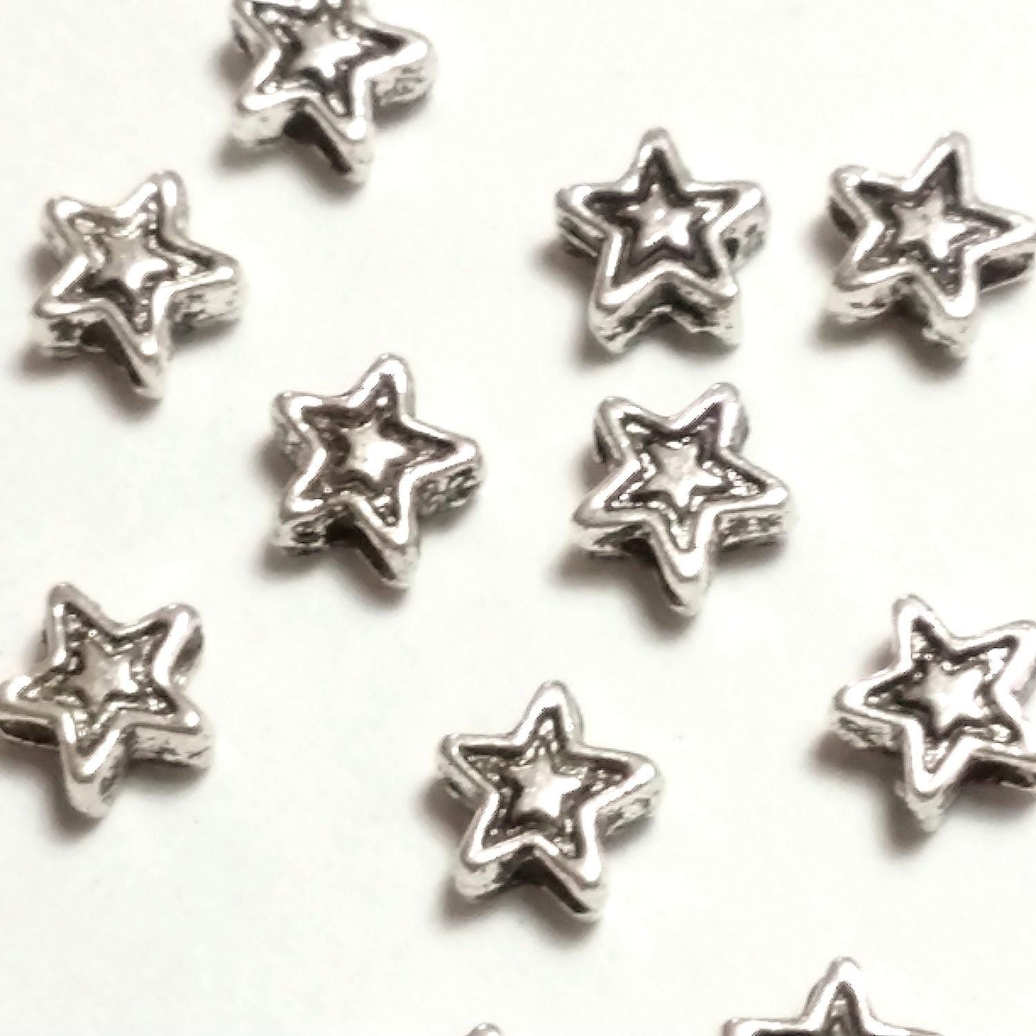 Antique Silver Star 4mm - 100pcs