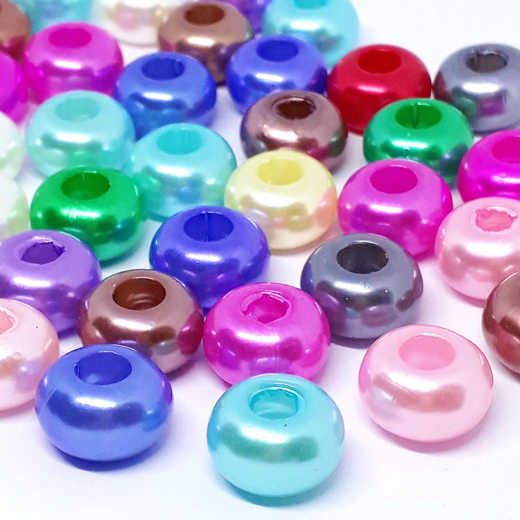 Acrylic Donut Pearl Mixed Colour 13mm - 20pcs