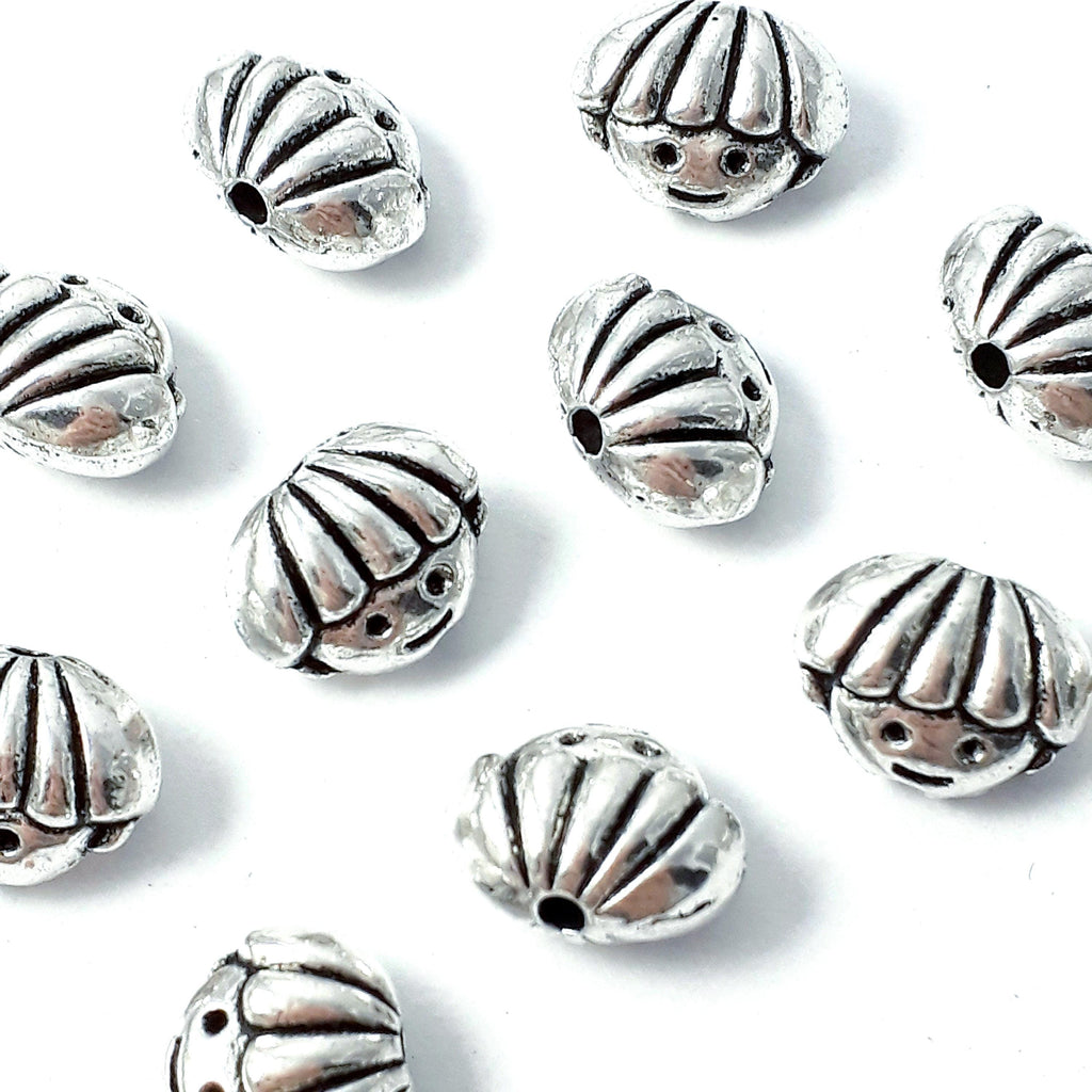 Boy Child Head Antique Silver 12x9mm - 6pcs