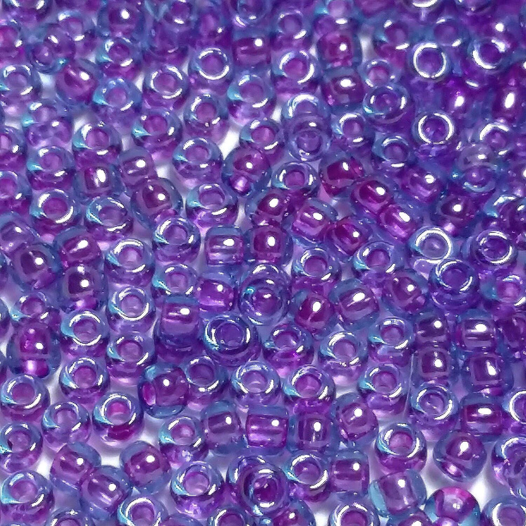 Aqua / Purple-Lined TOHO Seed Glass 11/0 - 10g