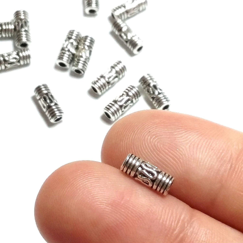 Slim Tube Antique Silver 8x3mm - 50pcs