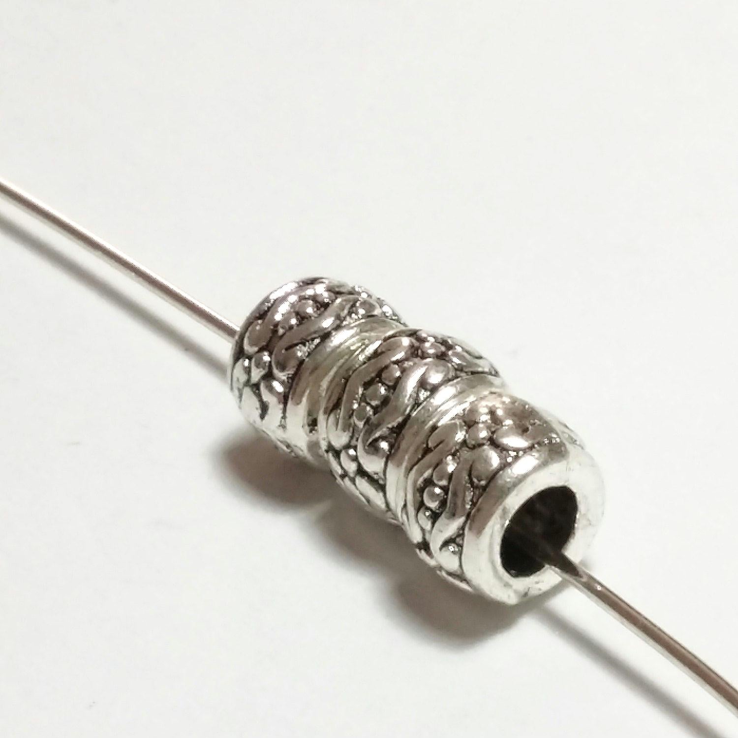 Tribal Donut Antique Silver 7x5mm - 10pcs