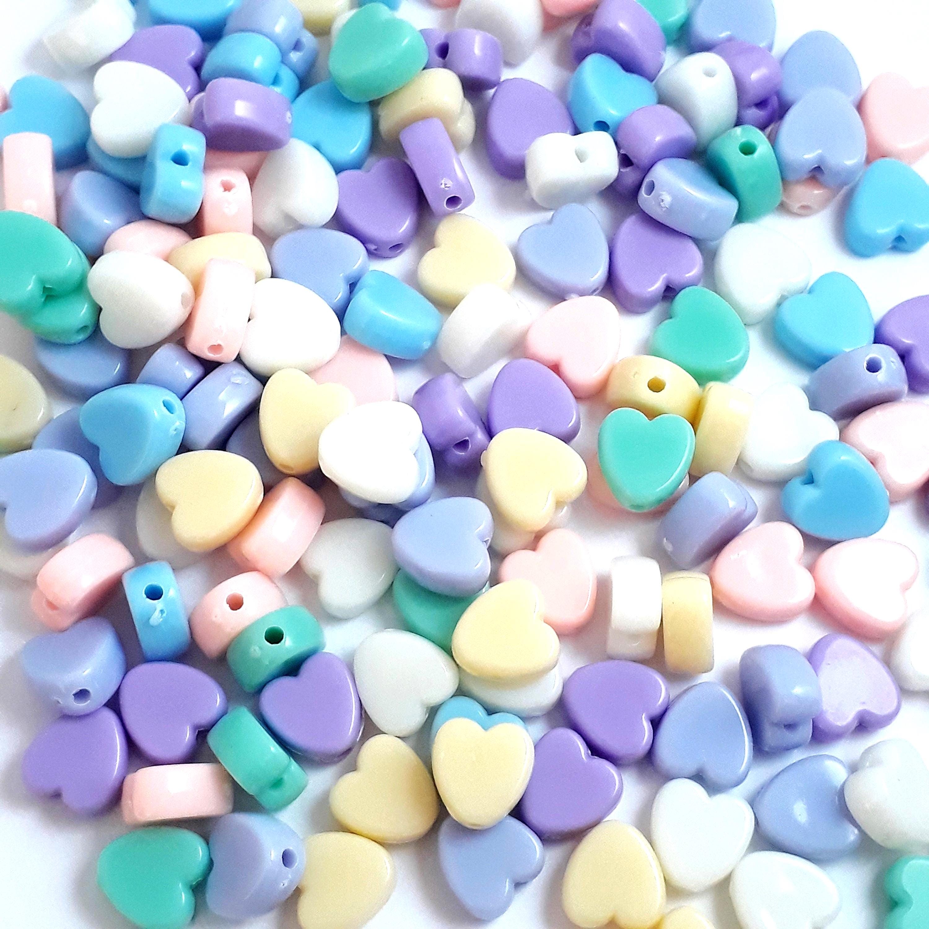 Pastel Heart Acrylic 8mm - 50pcs