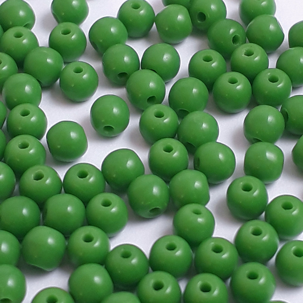 Opaque Shamrock Green Czech Glass Round 3mm - 120pcs