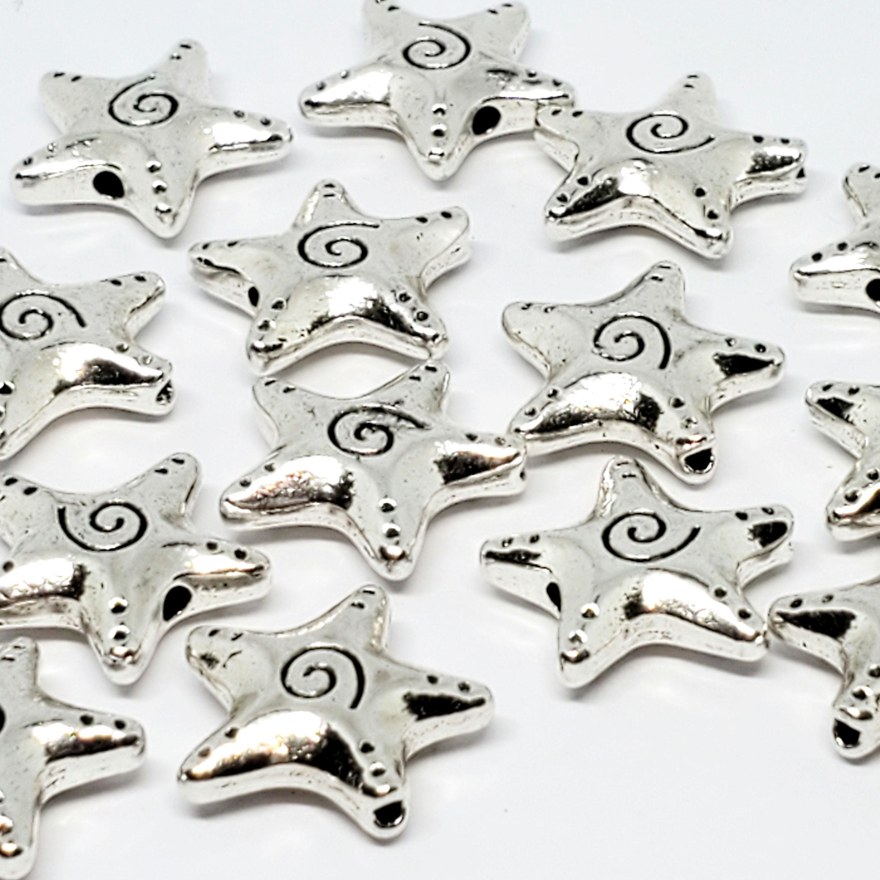 Starfish Antique Silver 16x15mm - 5pcs