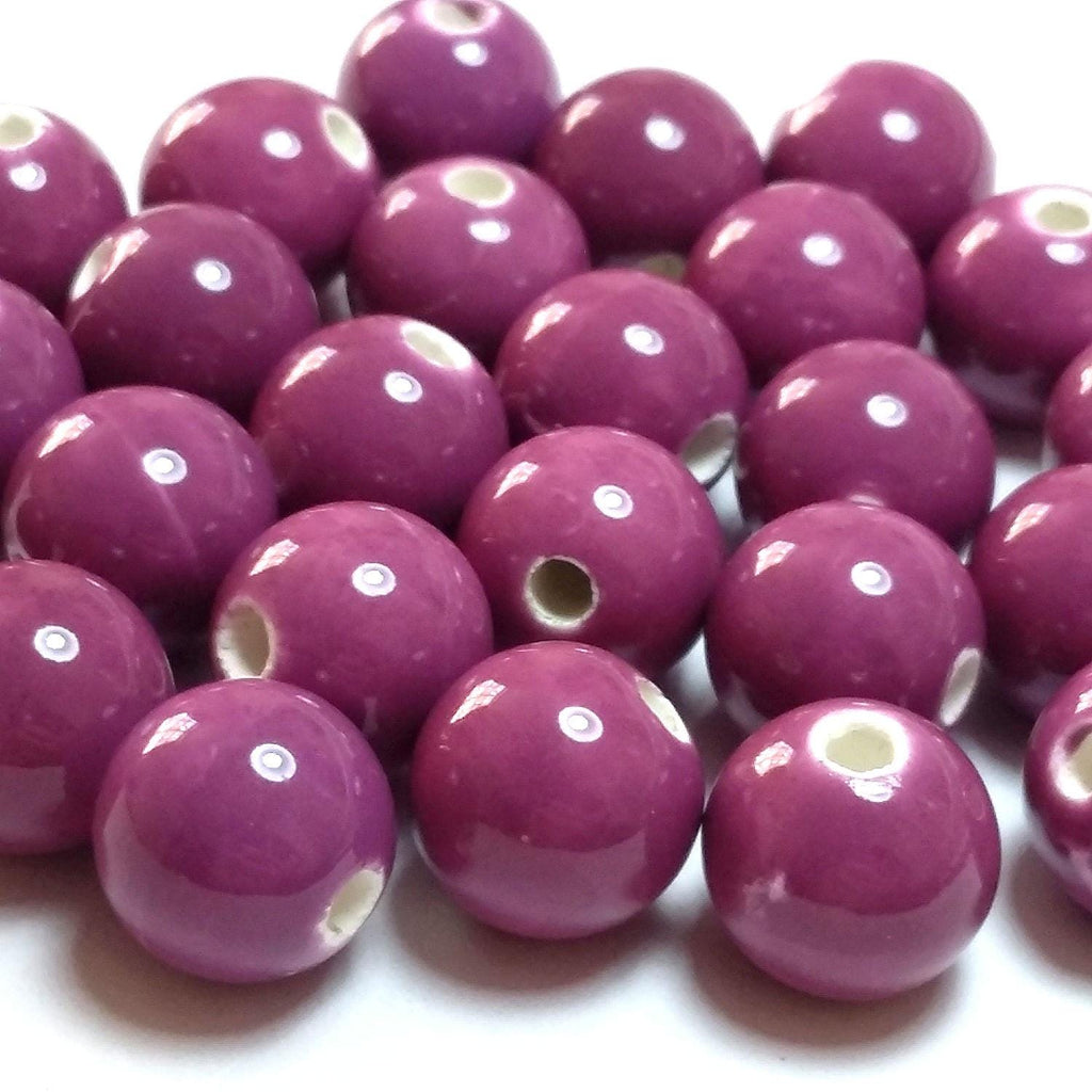 Purple Round Ceramic 12mm - 10pcs