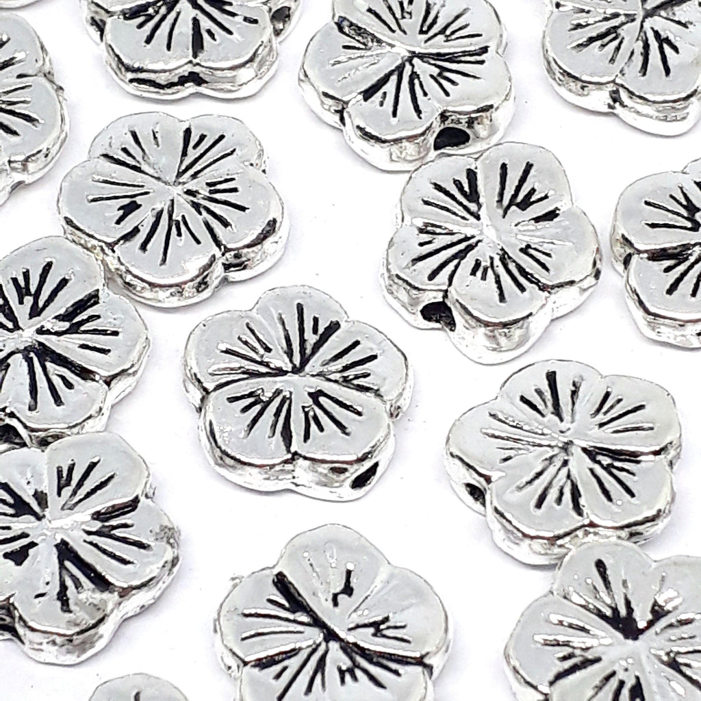 Flower Antique Silver 10mm - 10pcs