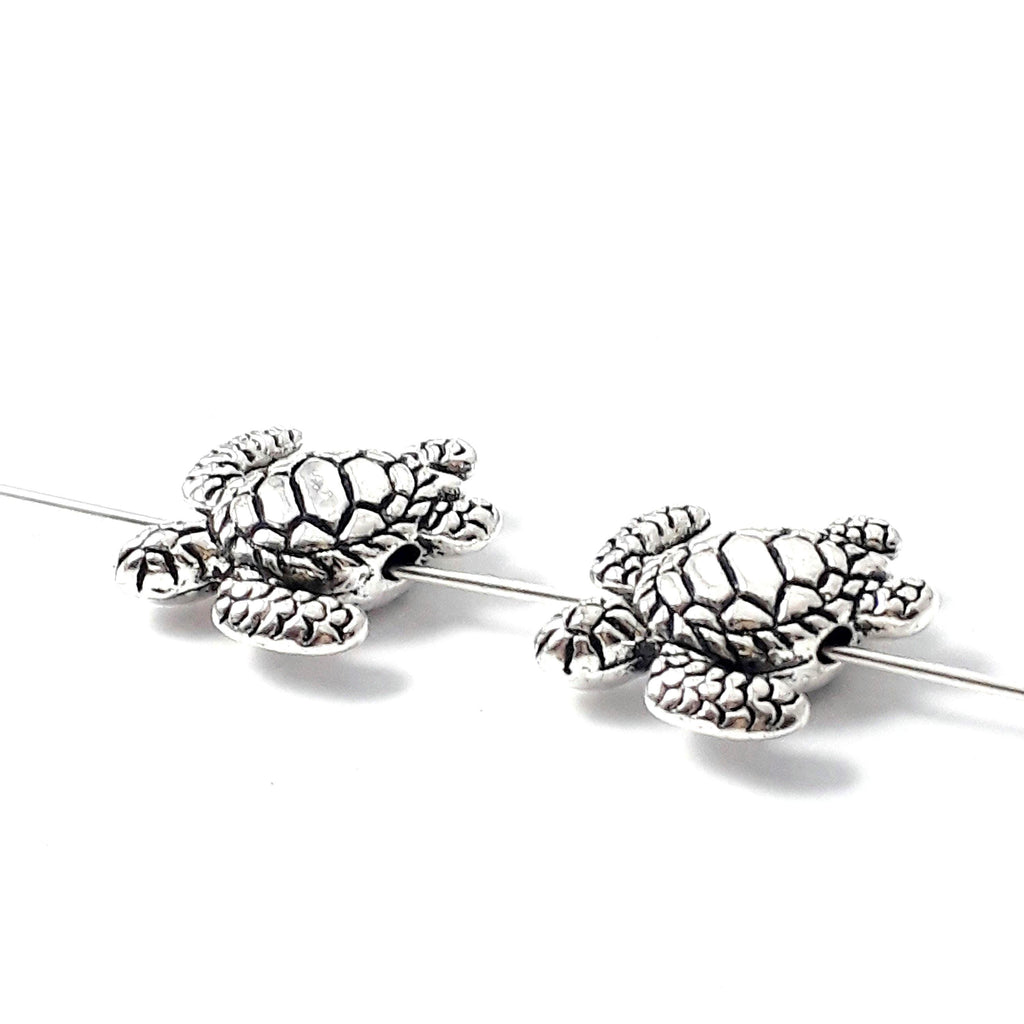 Turtle Antique Silver 18x16mm - 6pcs