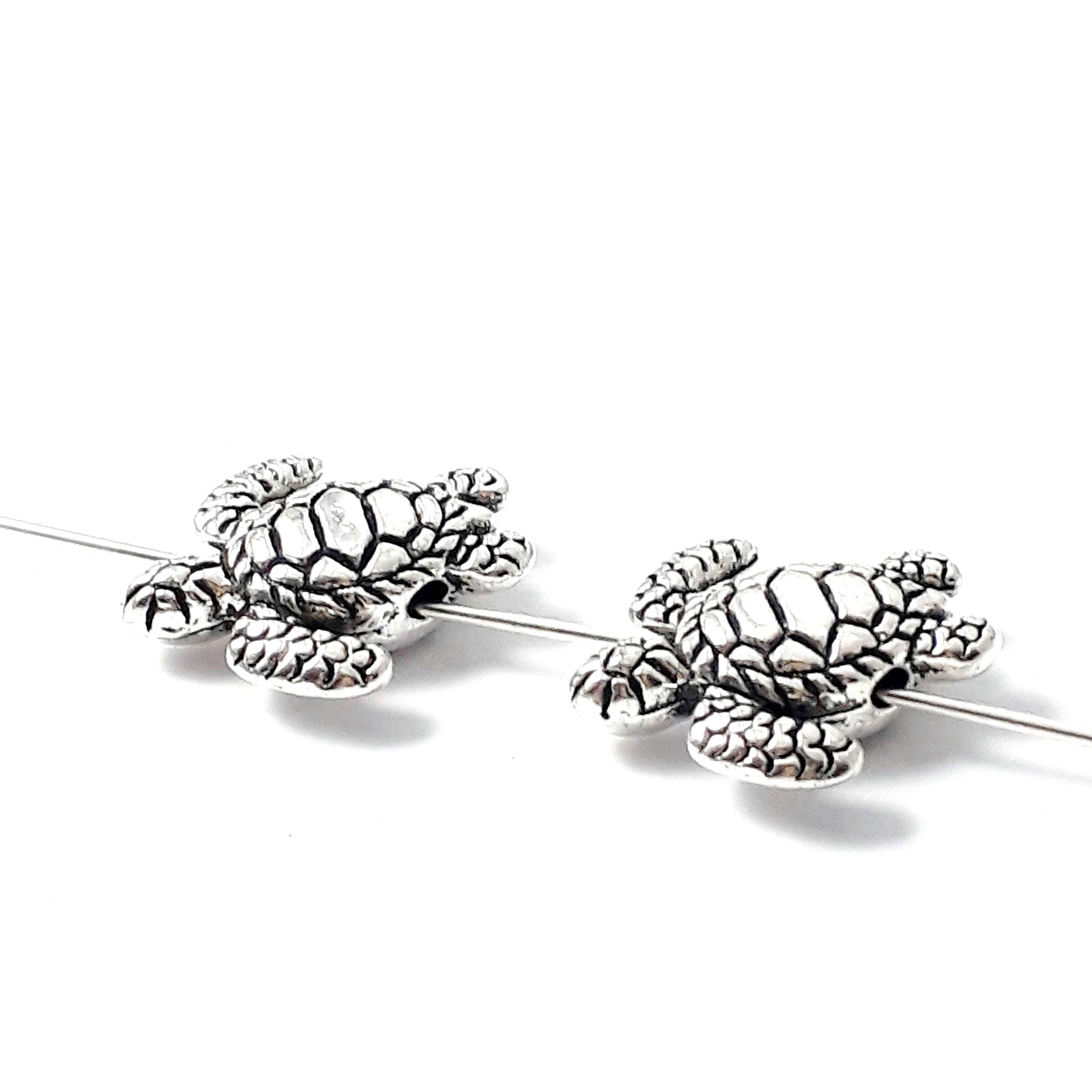 Turtle Antique Silver 18x16mm - 6pcs