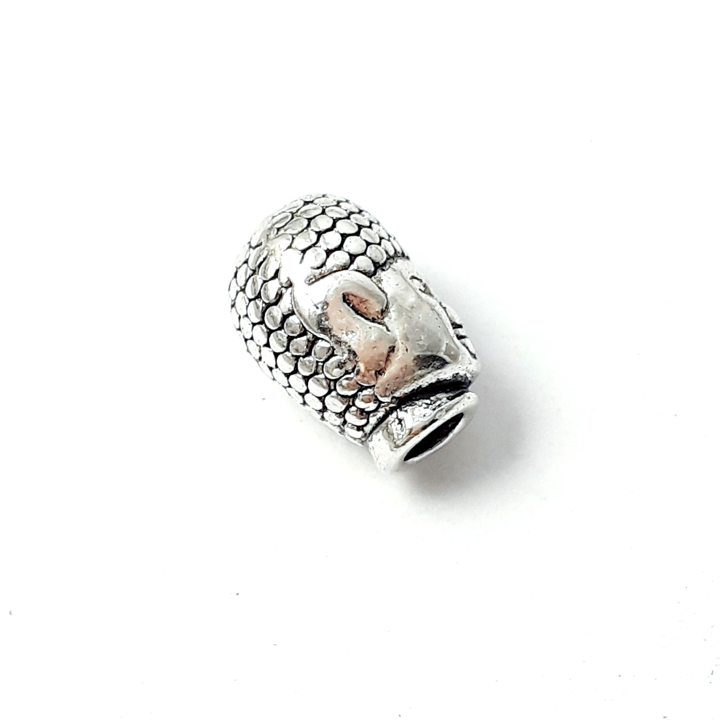 Buddha Head Antique Silver 13x9mm - 4pcs