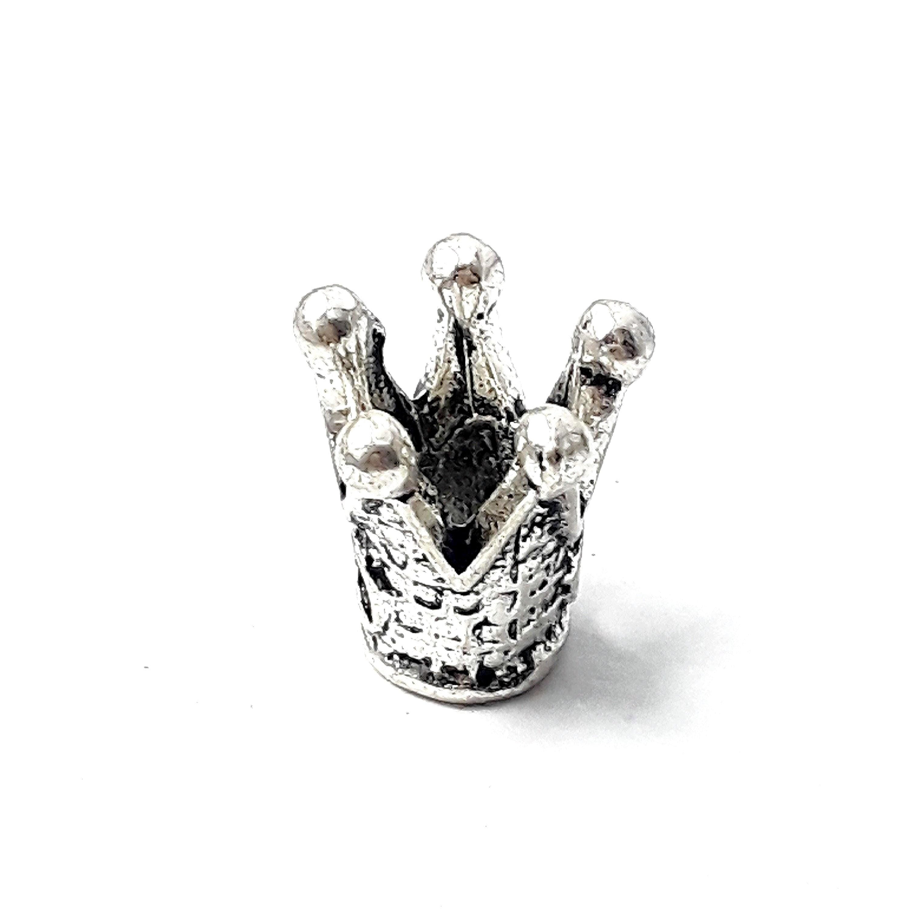 3d Crown Antique Silver 12x11mm - 2pcs