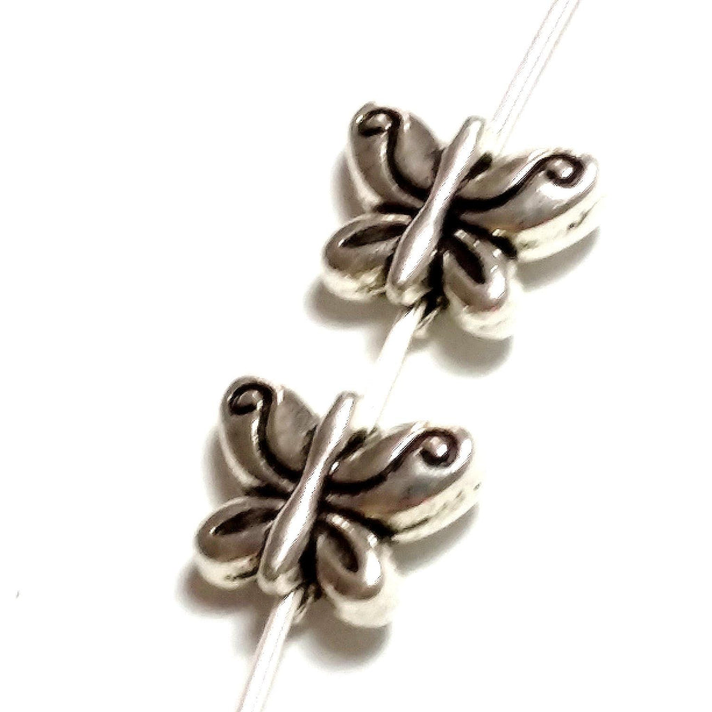 Butterfly Antique Silver 10x8mm - 10pcs