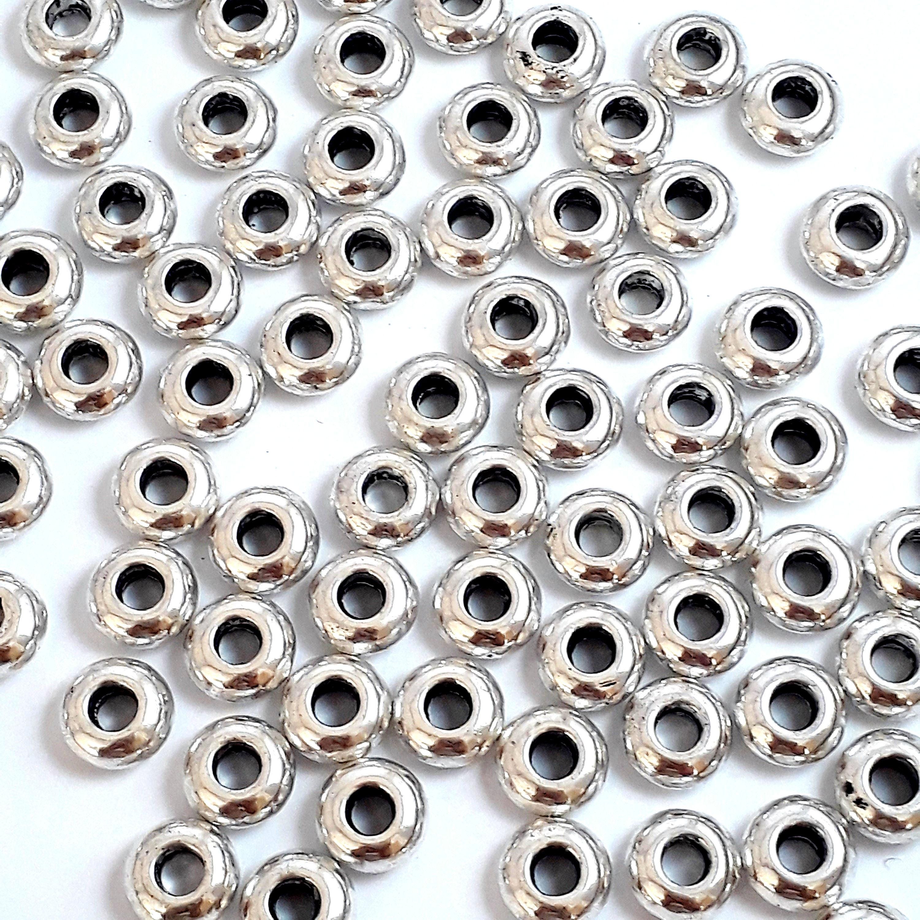 Smooth Donut Spacer Antique Silver 8x4mm - 20pcs