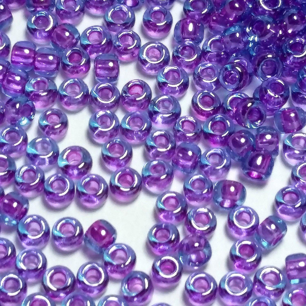 Aqua / Purple-Lined TOHO Seed Glass 11/0 - 10g