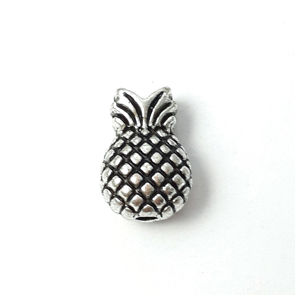 Pineapple Fruit Antique Silver 13x9mm - 10pcs