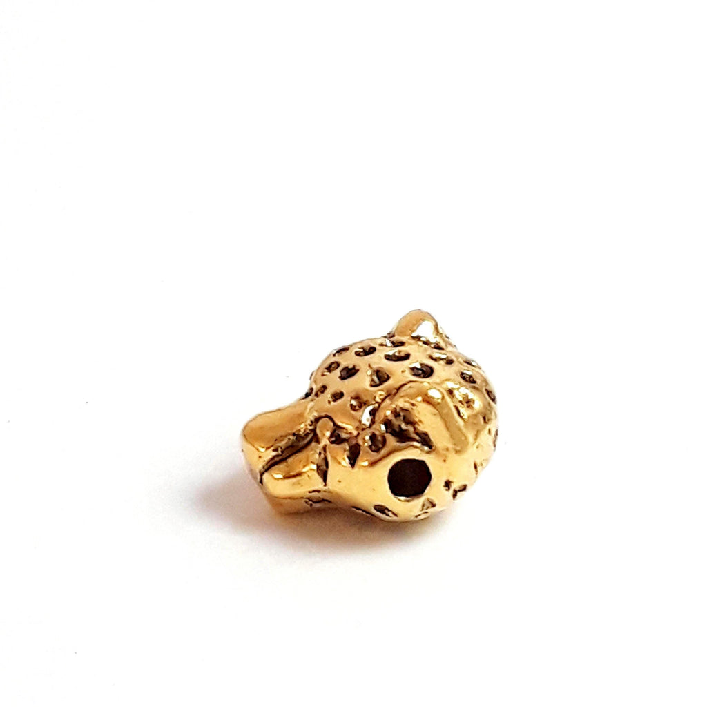 Leopard Head Gold Tone 13x11mm - 2pcs