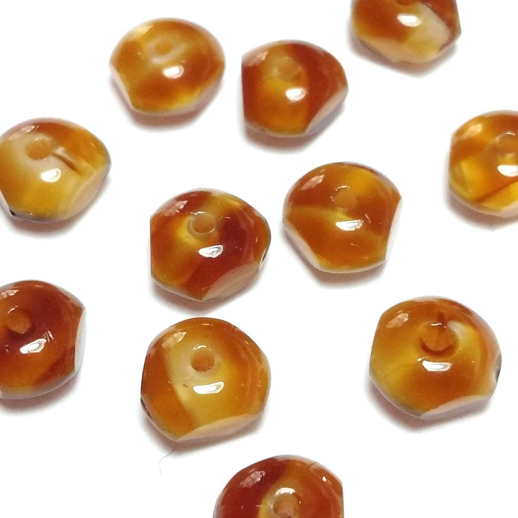 3-Cut Caramel Czech Glass Rondelle 4x7mm - 10pcs
