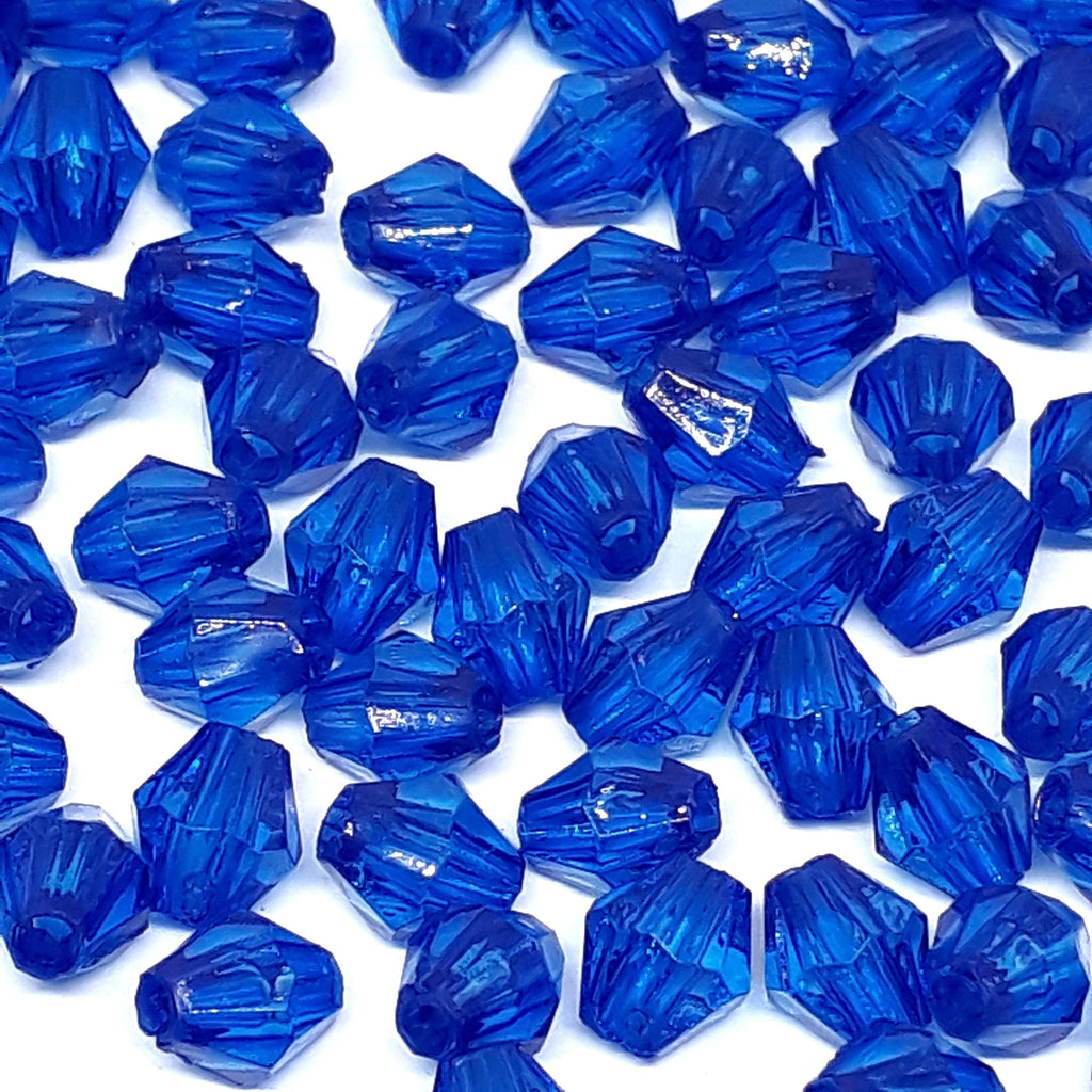 Dark Blue Acrylic Faceted Bicone 6x5mm 30g