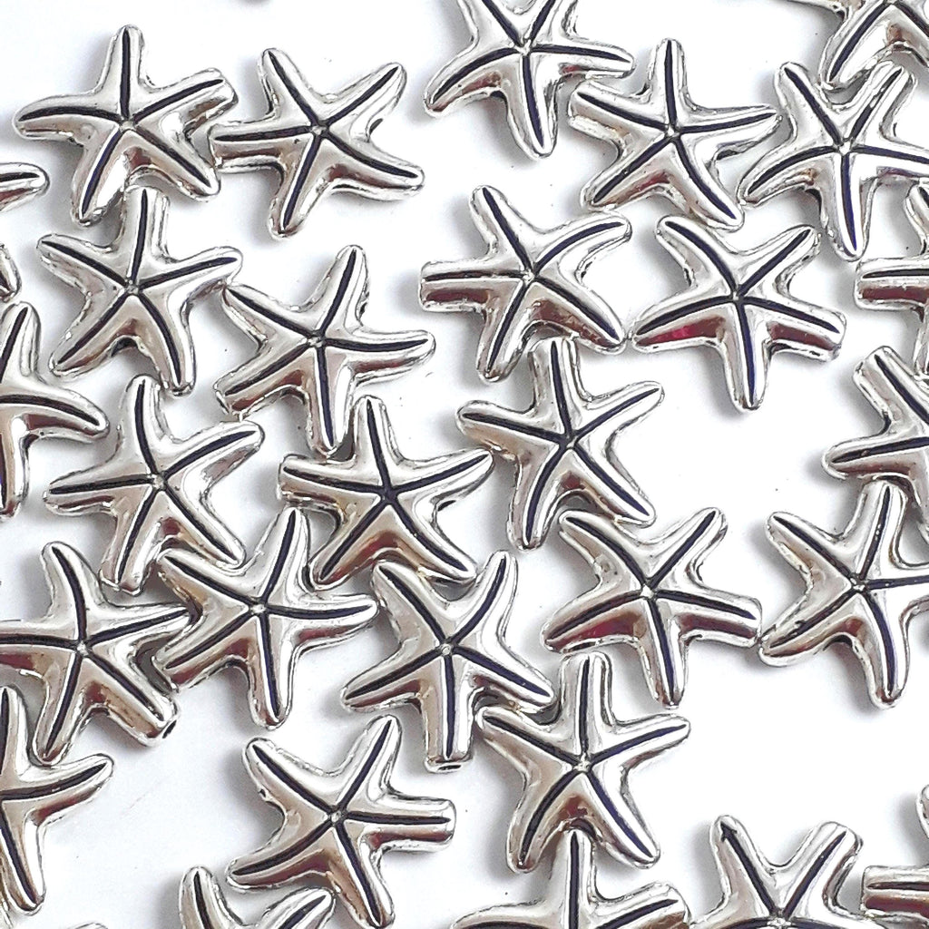 Starfish Antique Silver 15mm - 10pcs