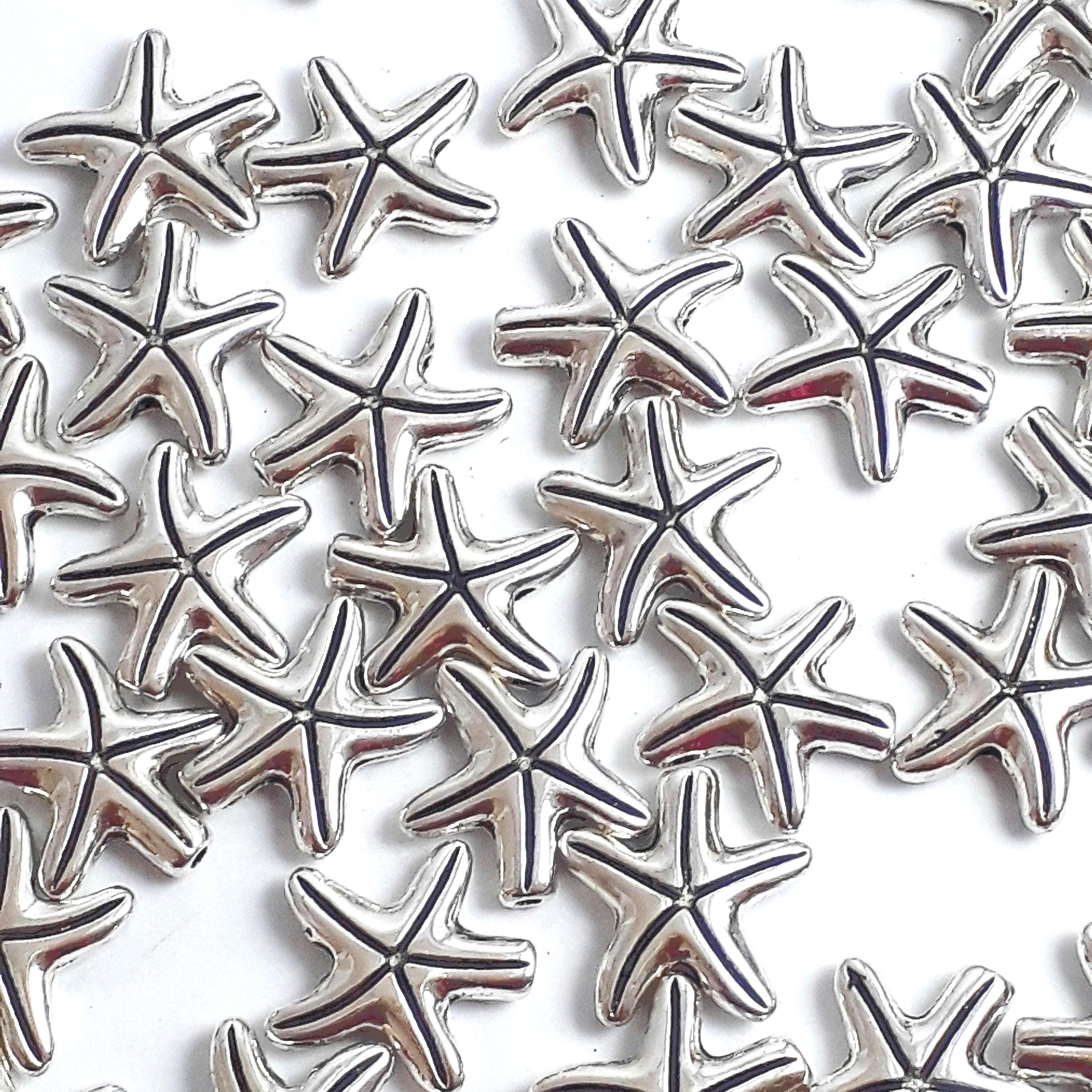 Starfish Antique Silver 15mm - 10pcs