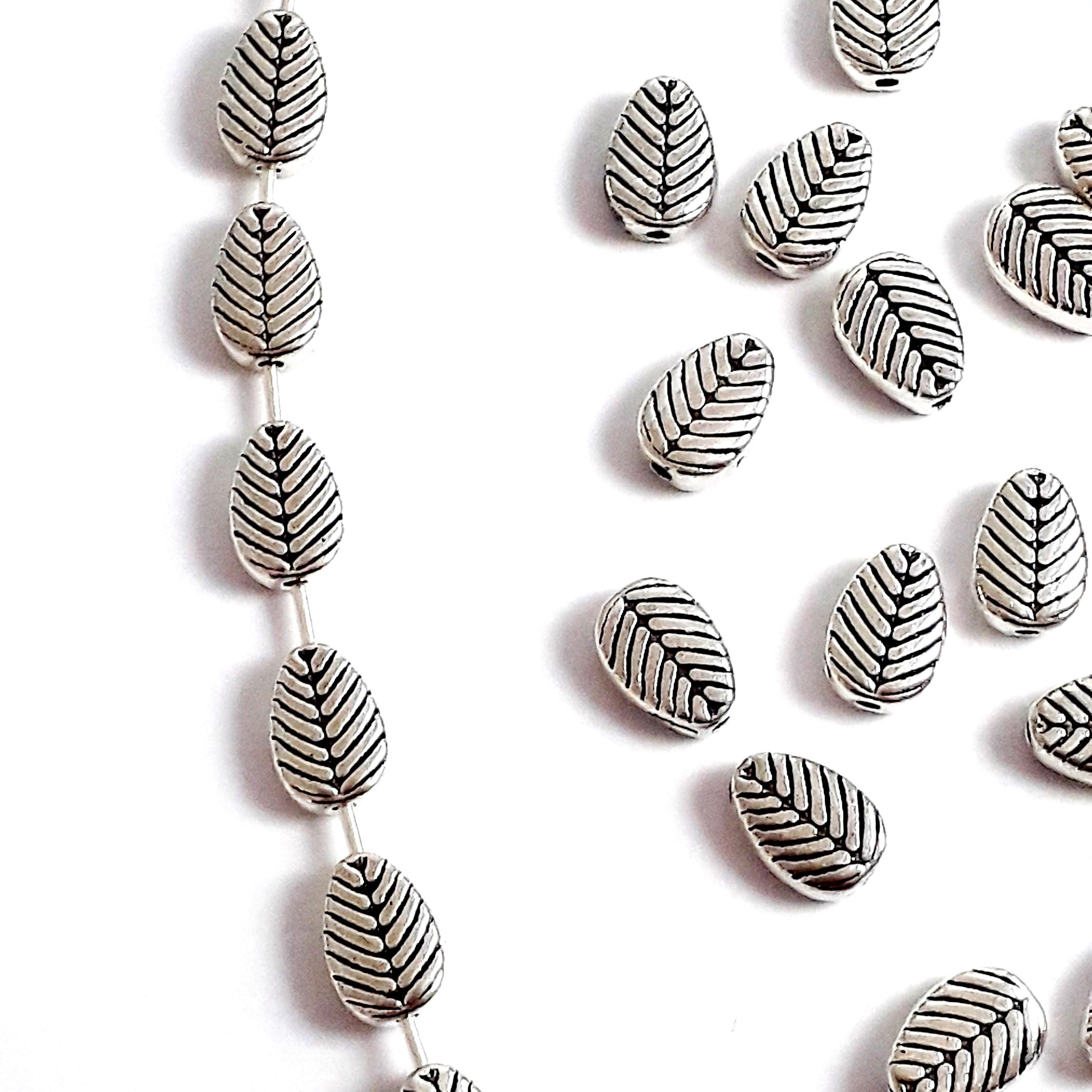 Leaf Antique Silver 8x6mm - 20pcs