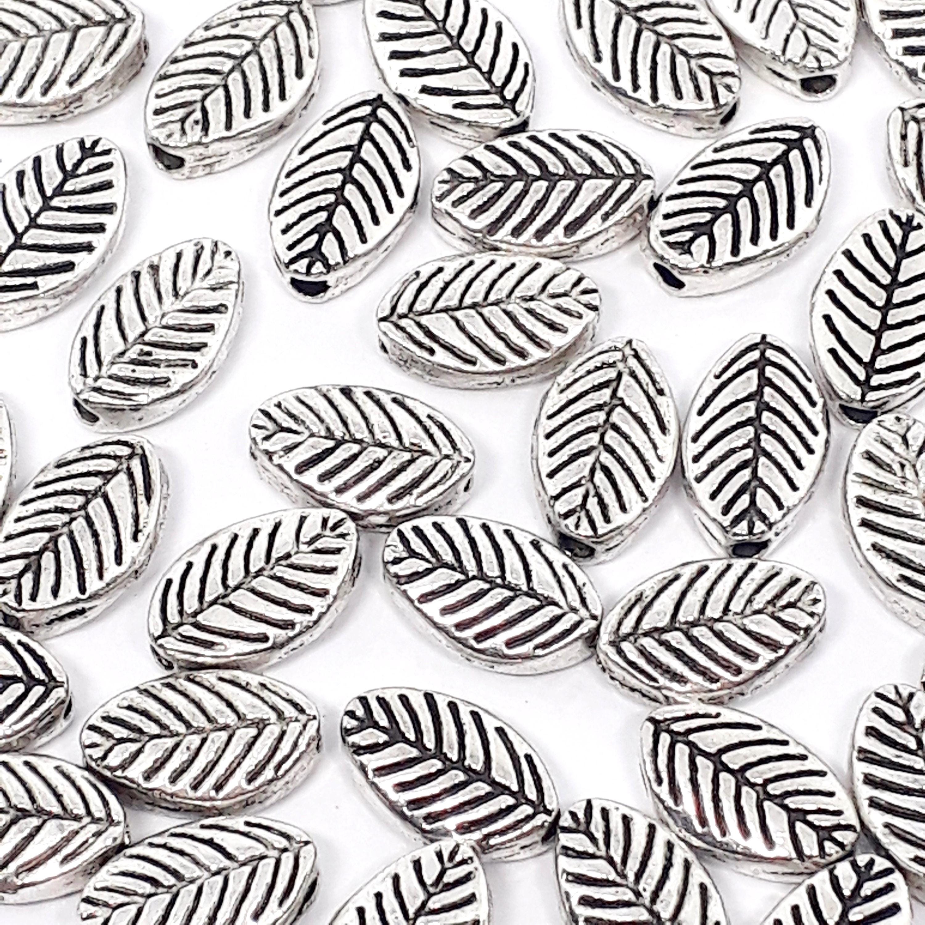Leaf Antique Silver 9x6mm - 20pcs