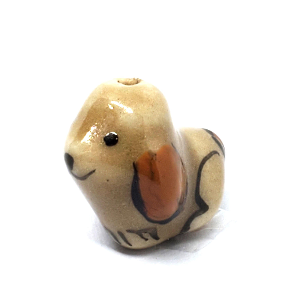 Brown Dog Ceramic 18x12mm - 1pc