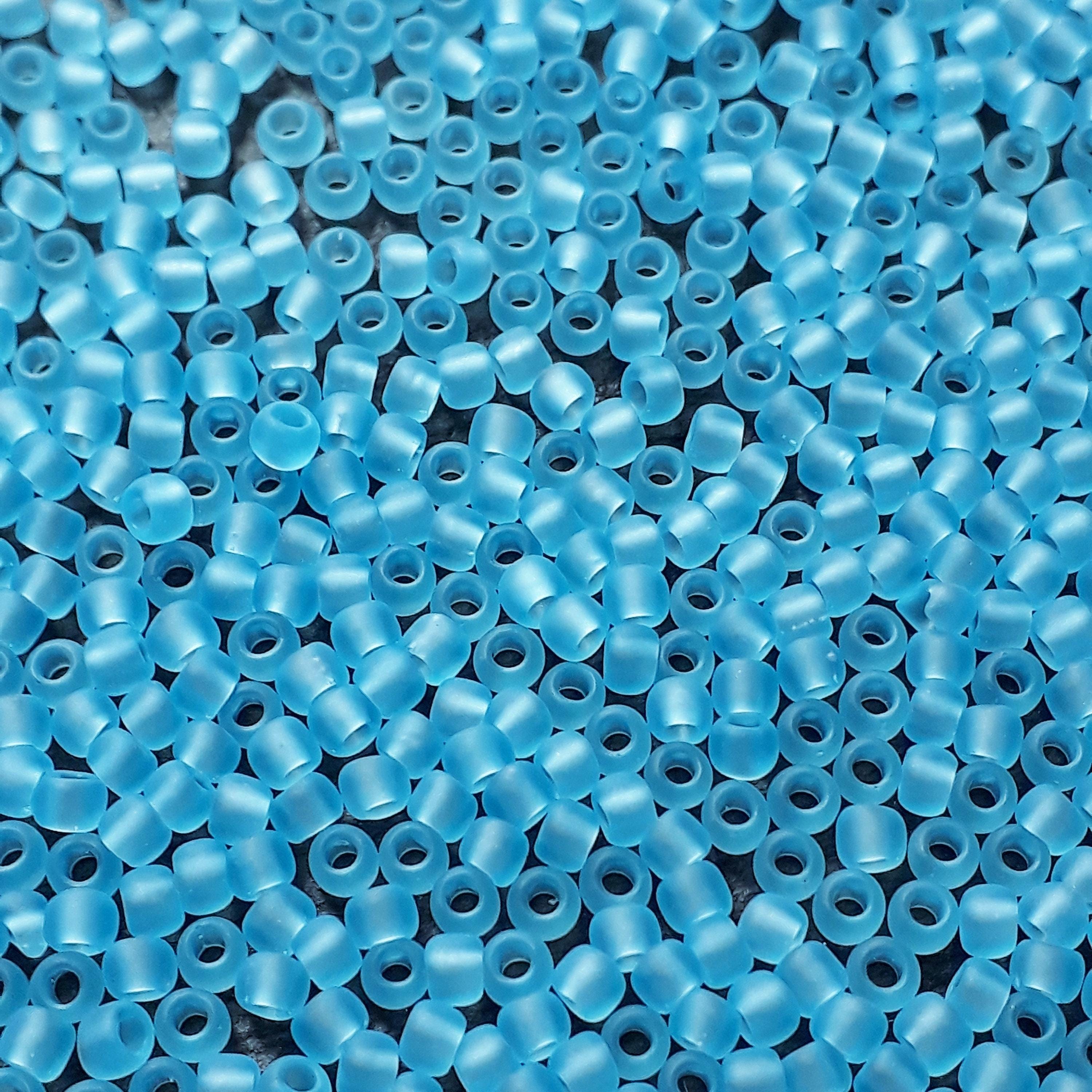 Transparent-Frosted Aquamarine TOHO Seed Glass 11/0 - 10g