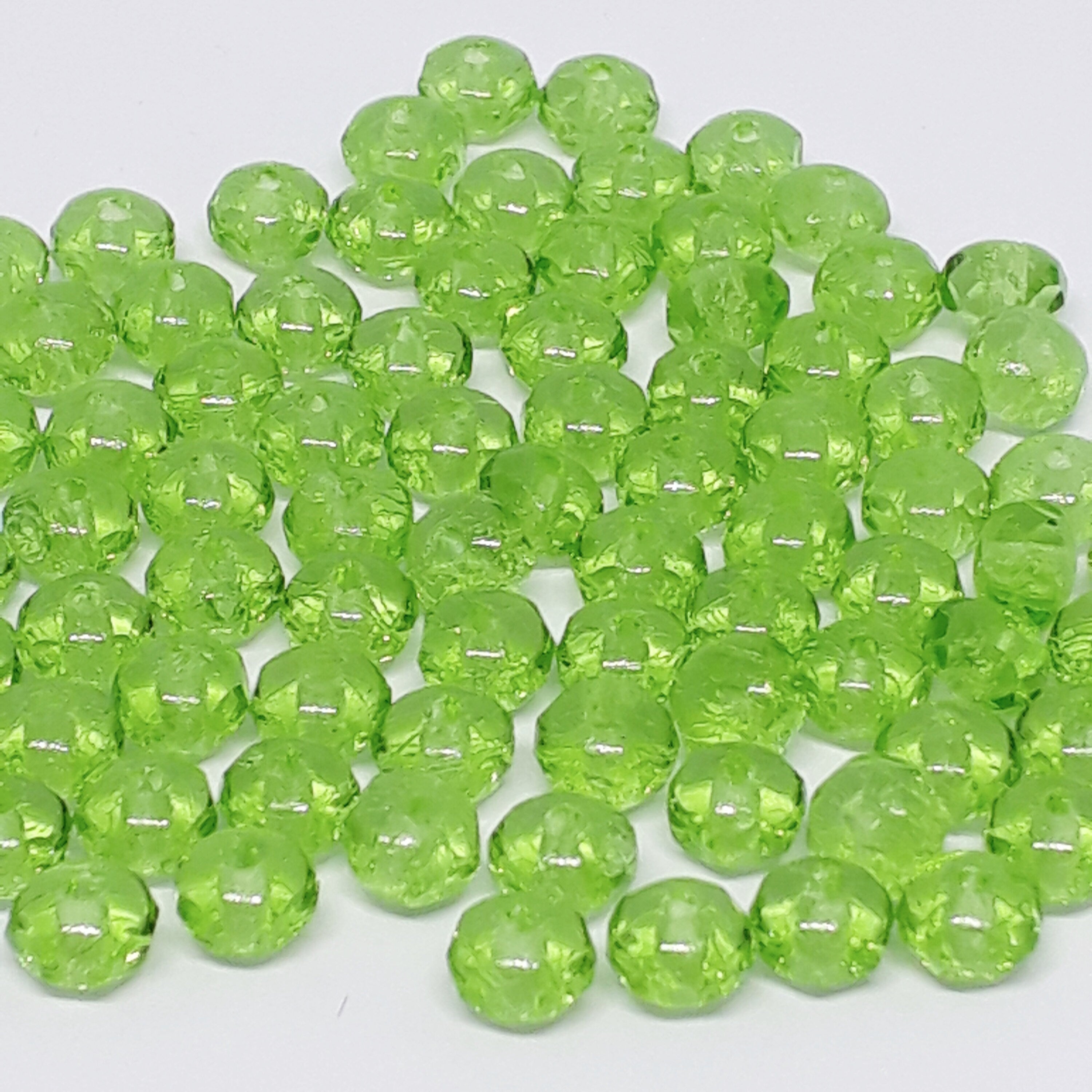 Light Green Czech Glass Faceted Rondelles 5x3mm - 40pcs