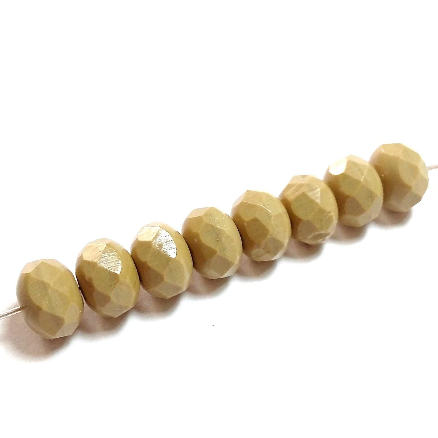 Light Brown Rondelle Czech Glass 6x8mm - 10pcs