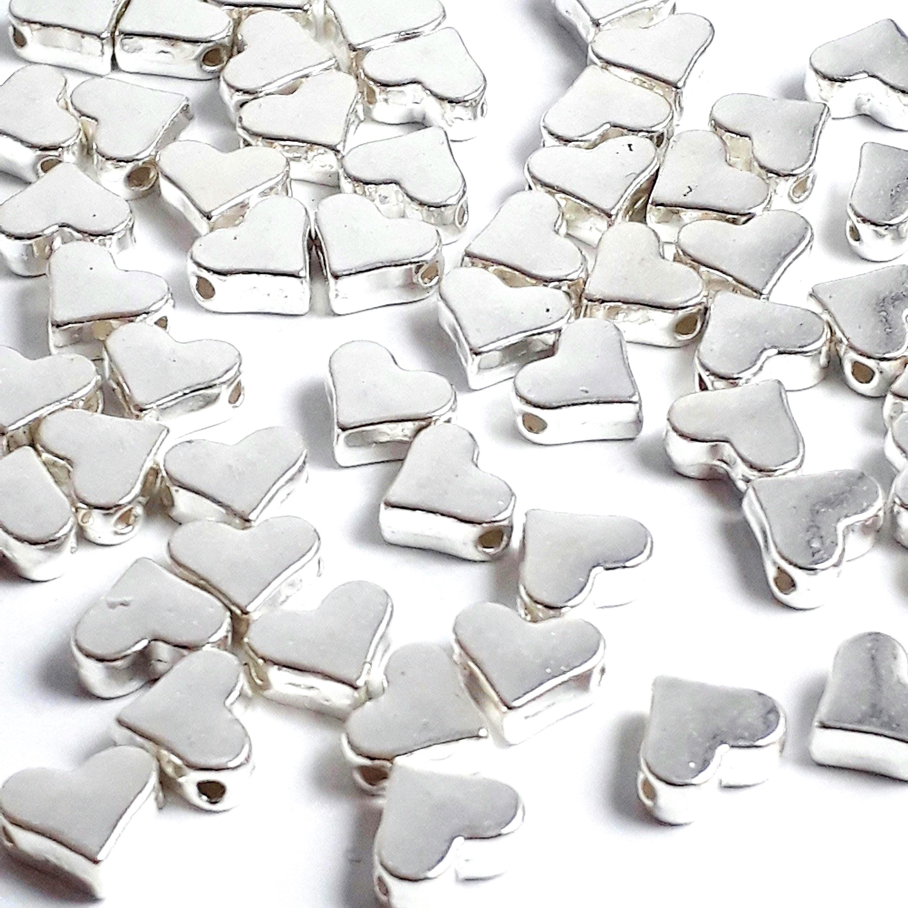 Small Silver Plated Love Heart 7x6mm - 20pcs