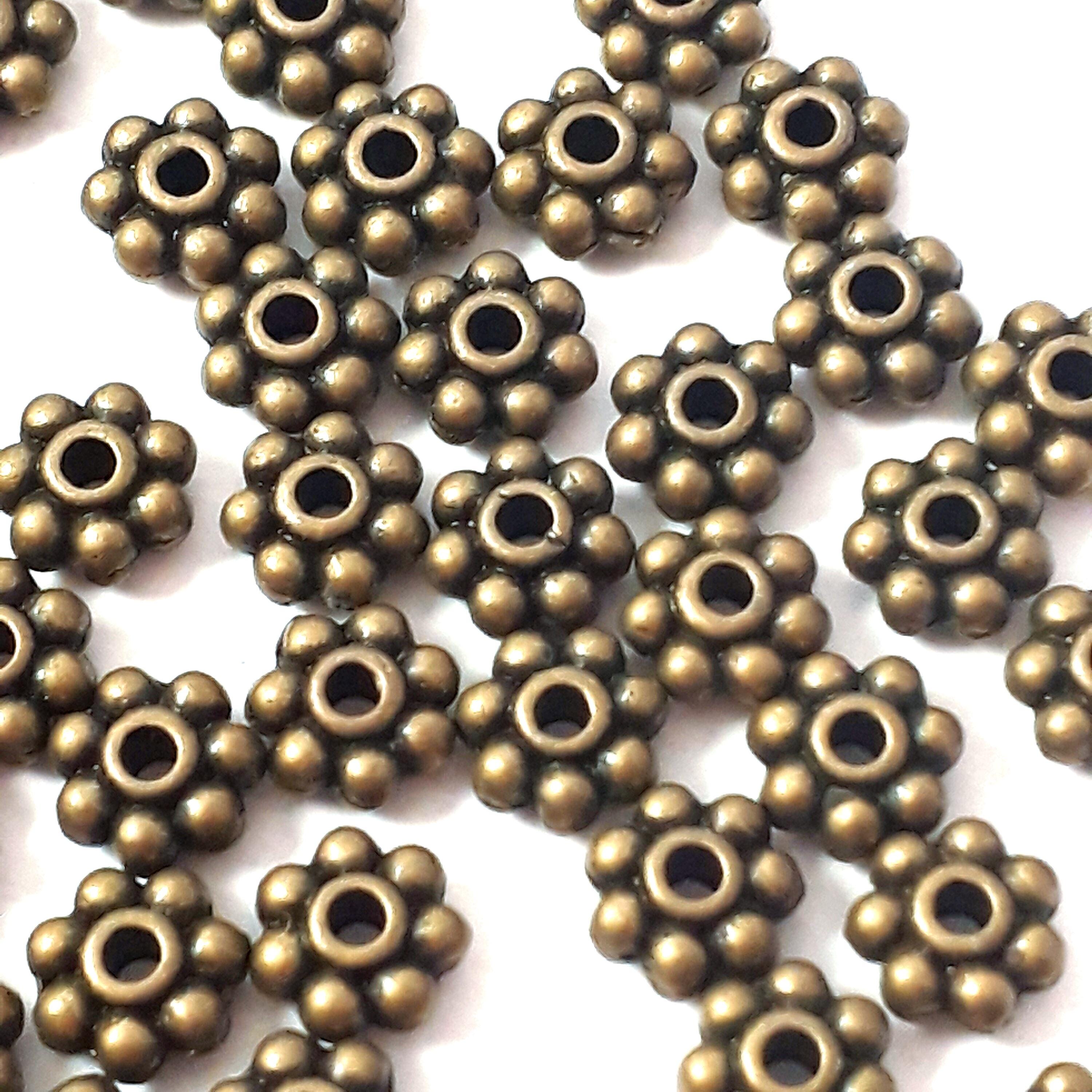 Flower Ring Spacers Antique Bronze 5mm - 50pcs