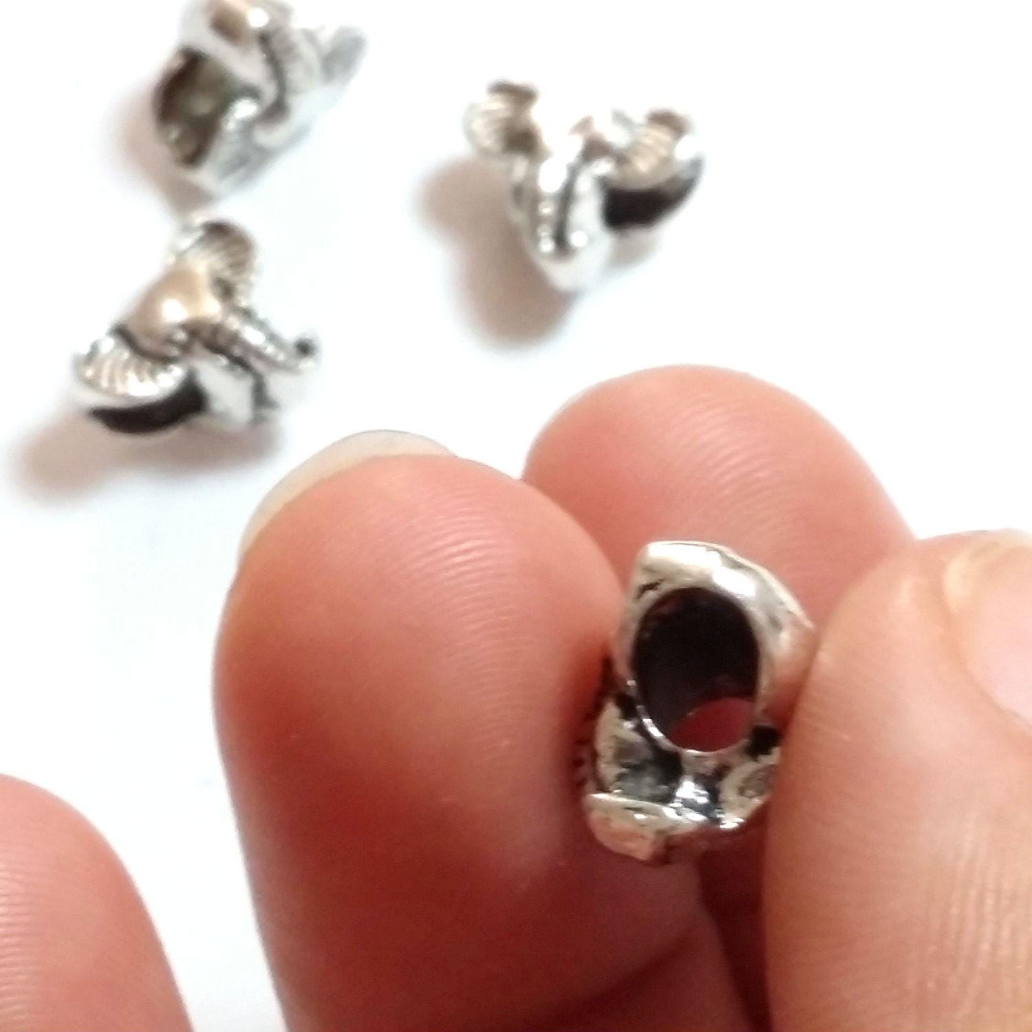 Elephant Head Antique Silver 12x10mm - 5pcs