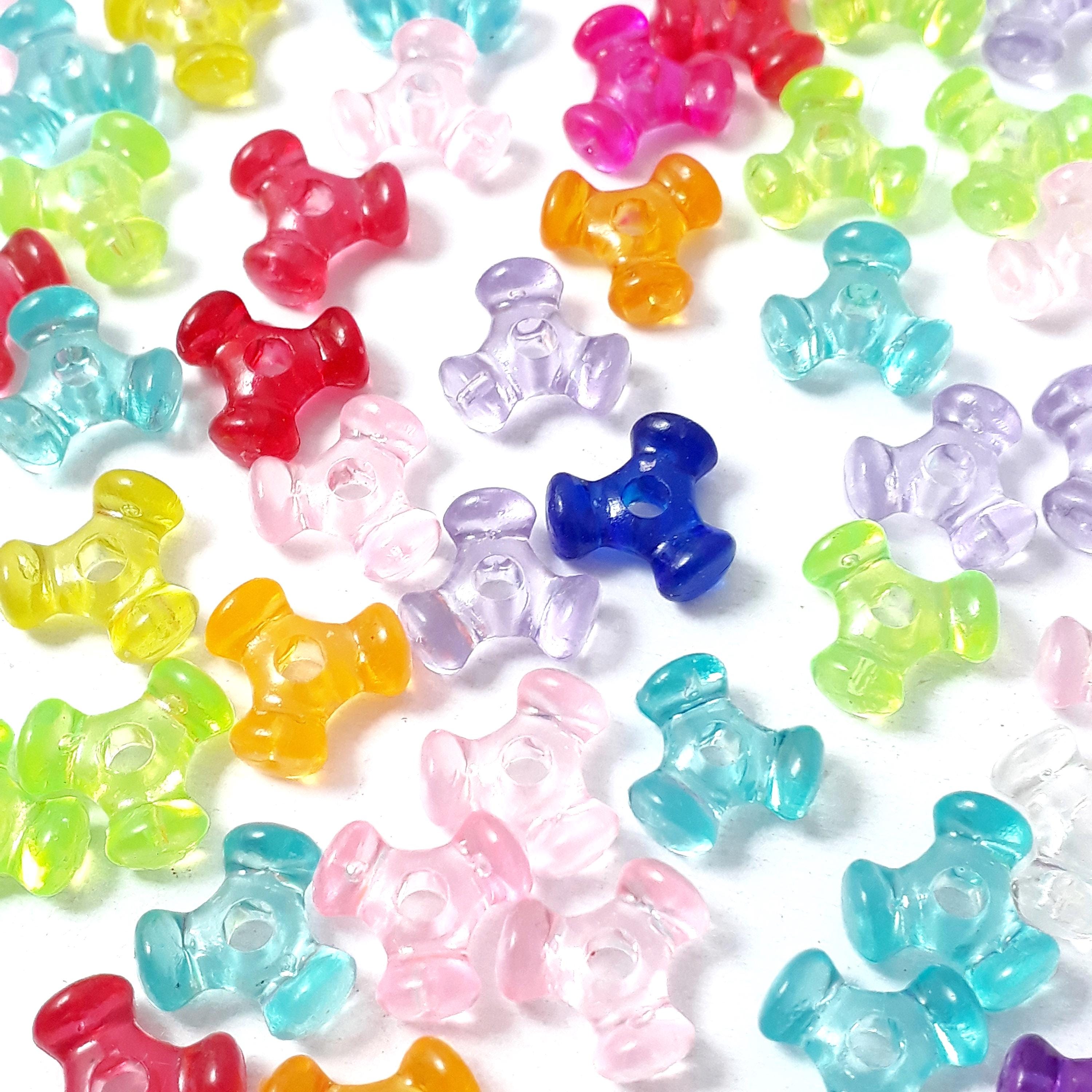 Acrylic Tri Mixed Colour 10x9mm - 200pcs