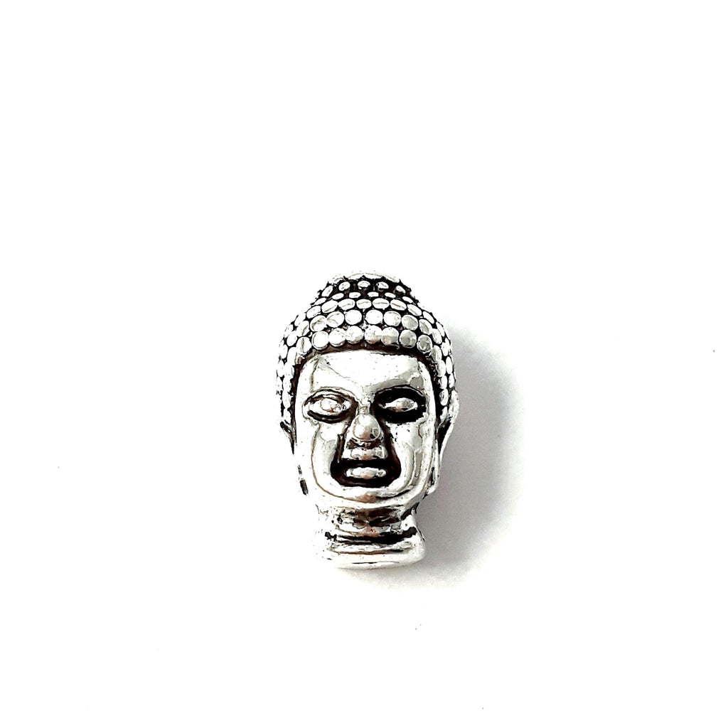 Silver Buddha Head 13x8mm - 6pcs