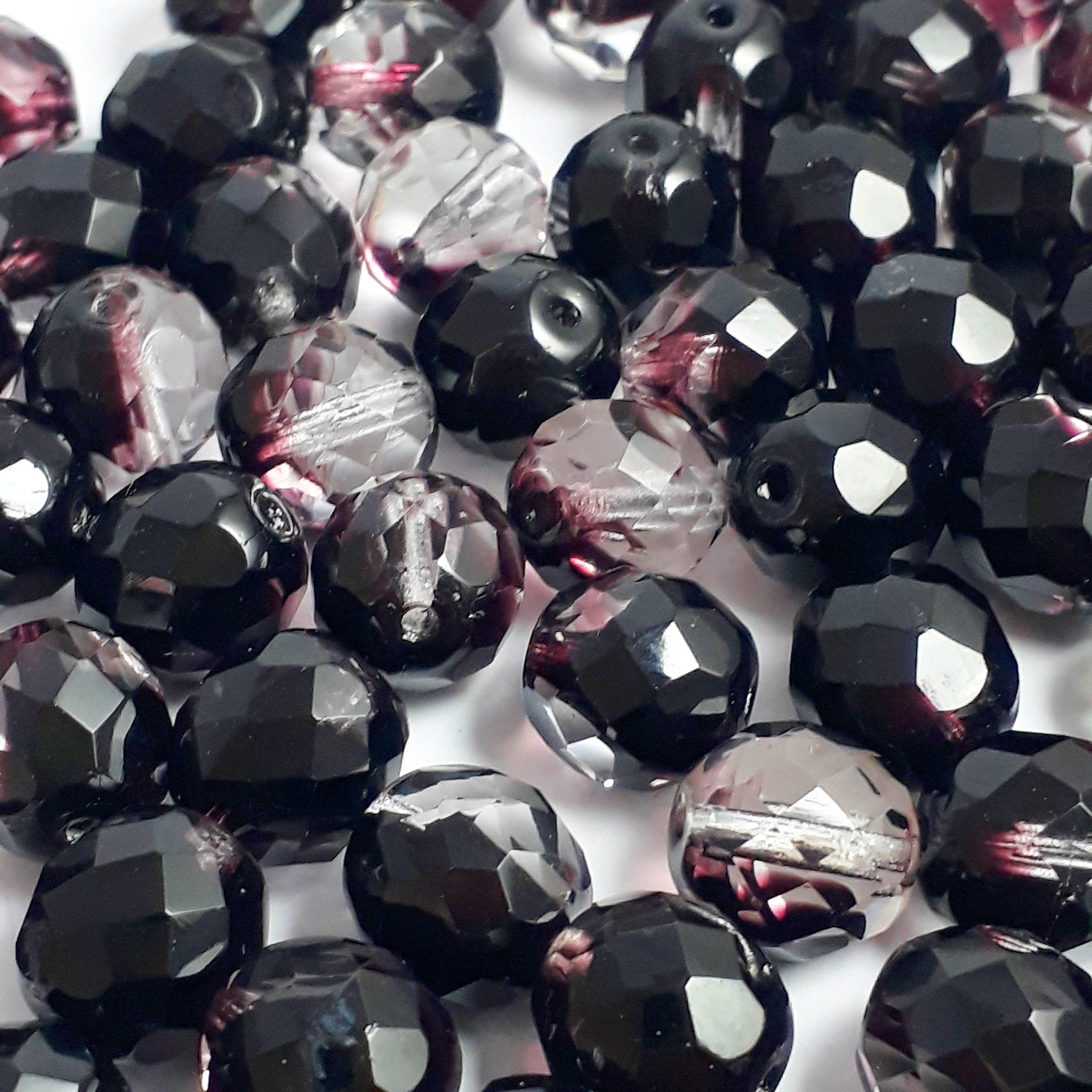 Dark & Light Purple Faceted Czech Glass 10mm - 10pcs