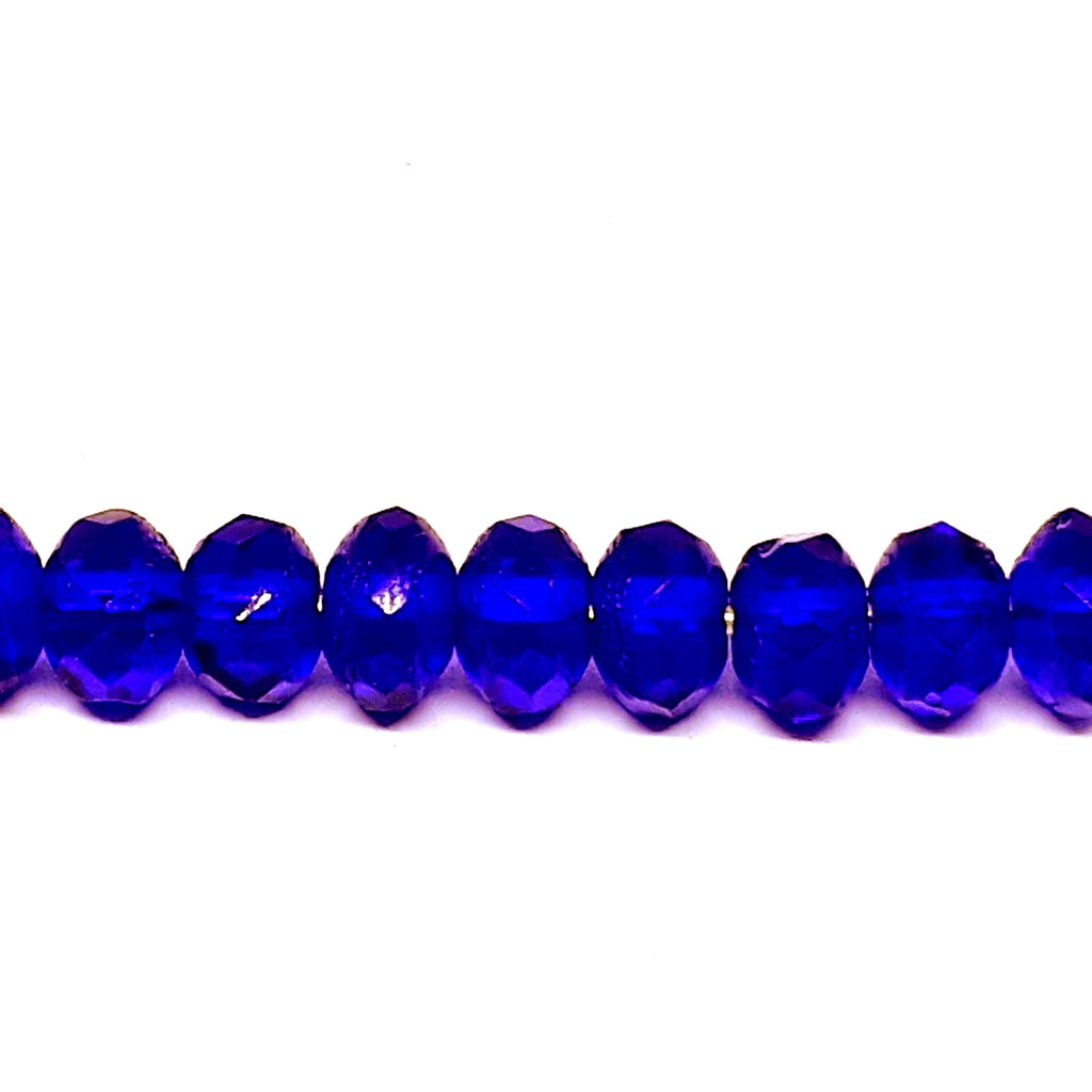 Blue Fire Polished Czech Glass Faceted Rondelle 5x3mm - 40pcs